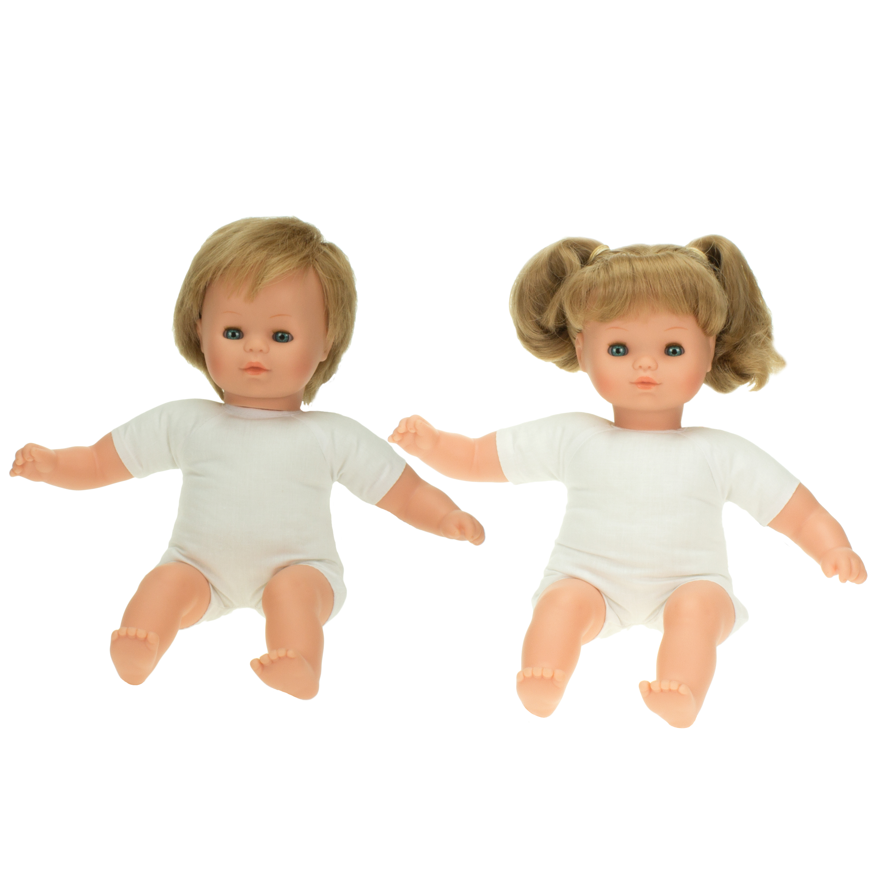 Babypuppe Weichkörper Junge + Mädchen 'Jora und Leni', 30 cm