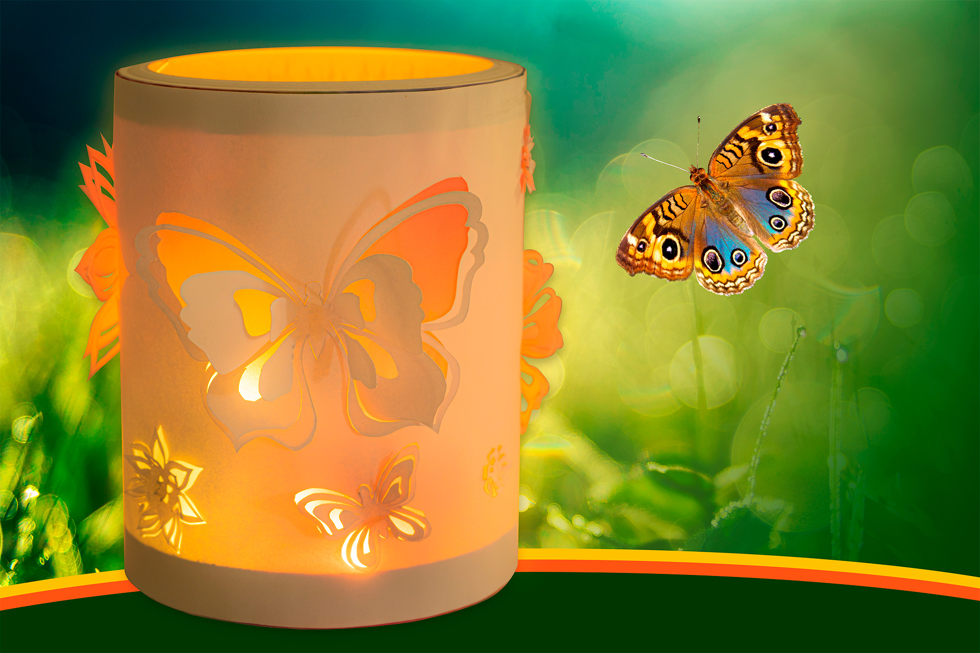 Käsedosen-Laterne „3D Schmetterling“