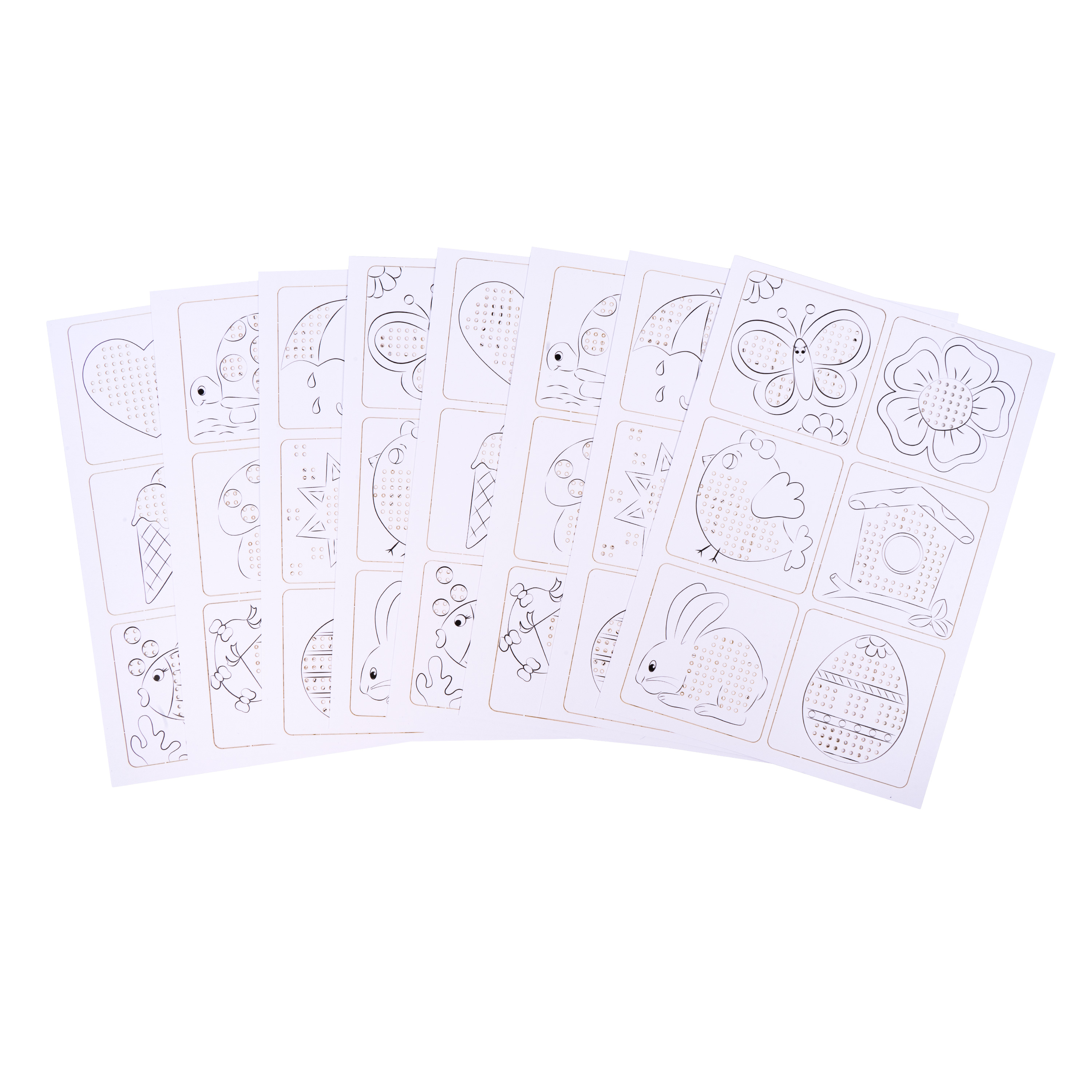 Kreuzstichvorlagen für Kinder, 48 Motivkarten, 9 x 9 cm