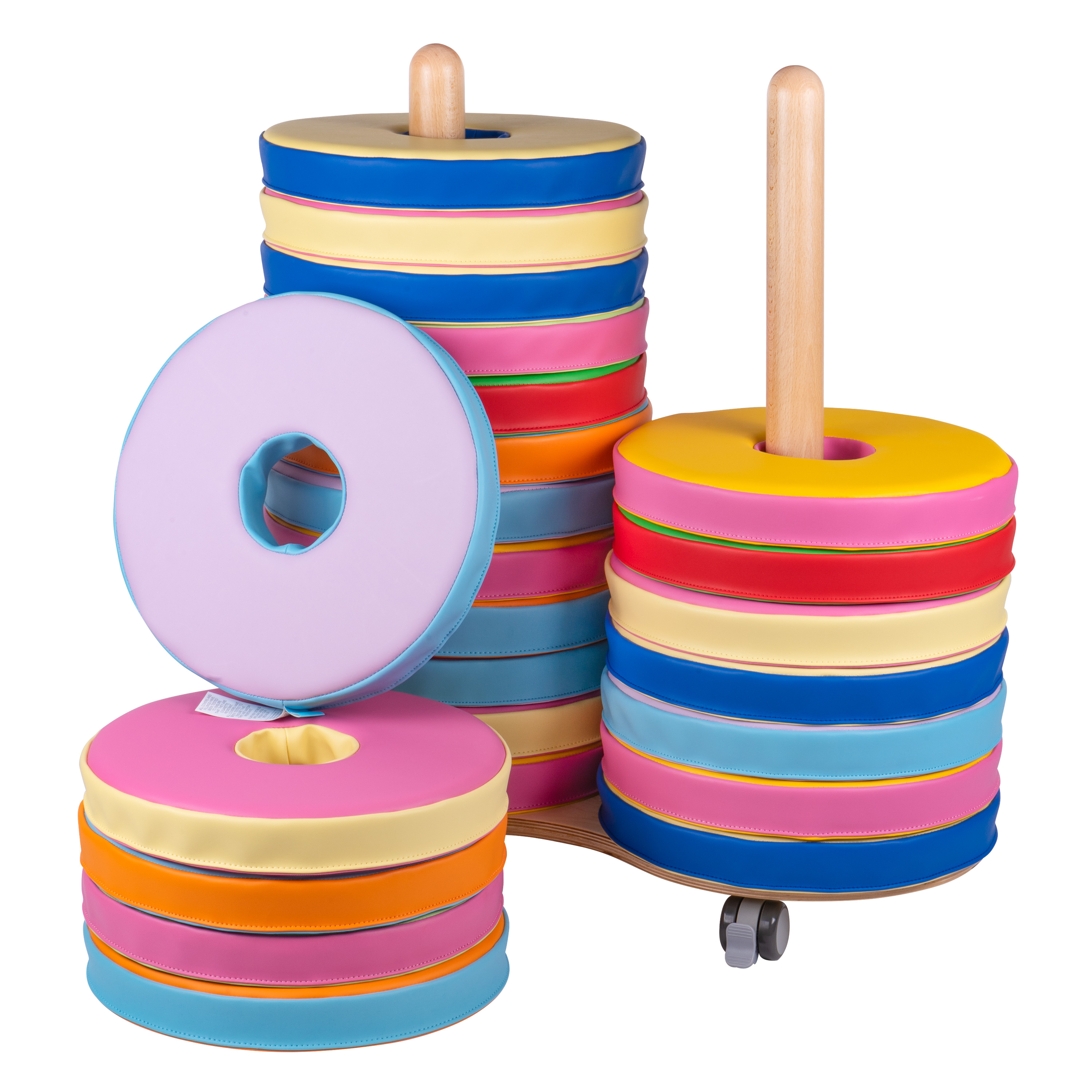 KuKiMa Rollwagen-Set mit 24 Donut Sitzkissen