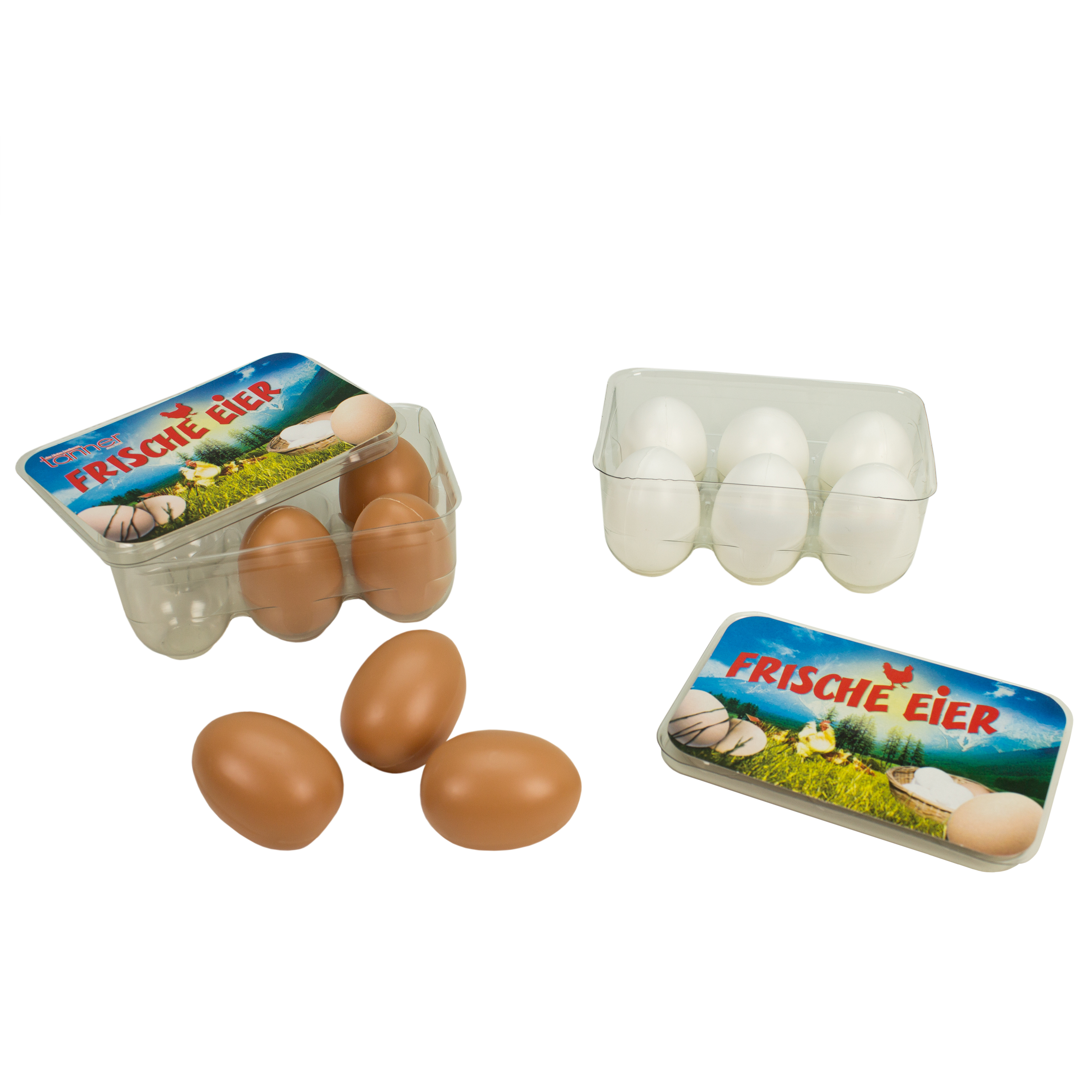 6 Kunststoff-Eier im Eierkarton