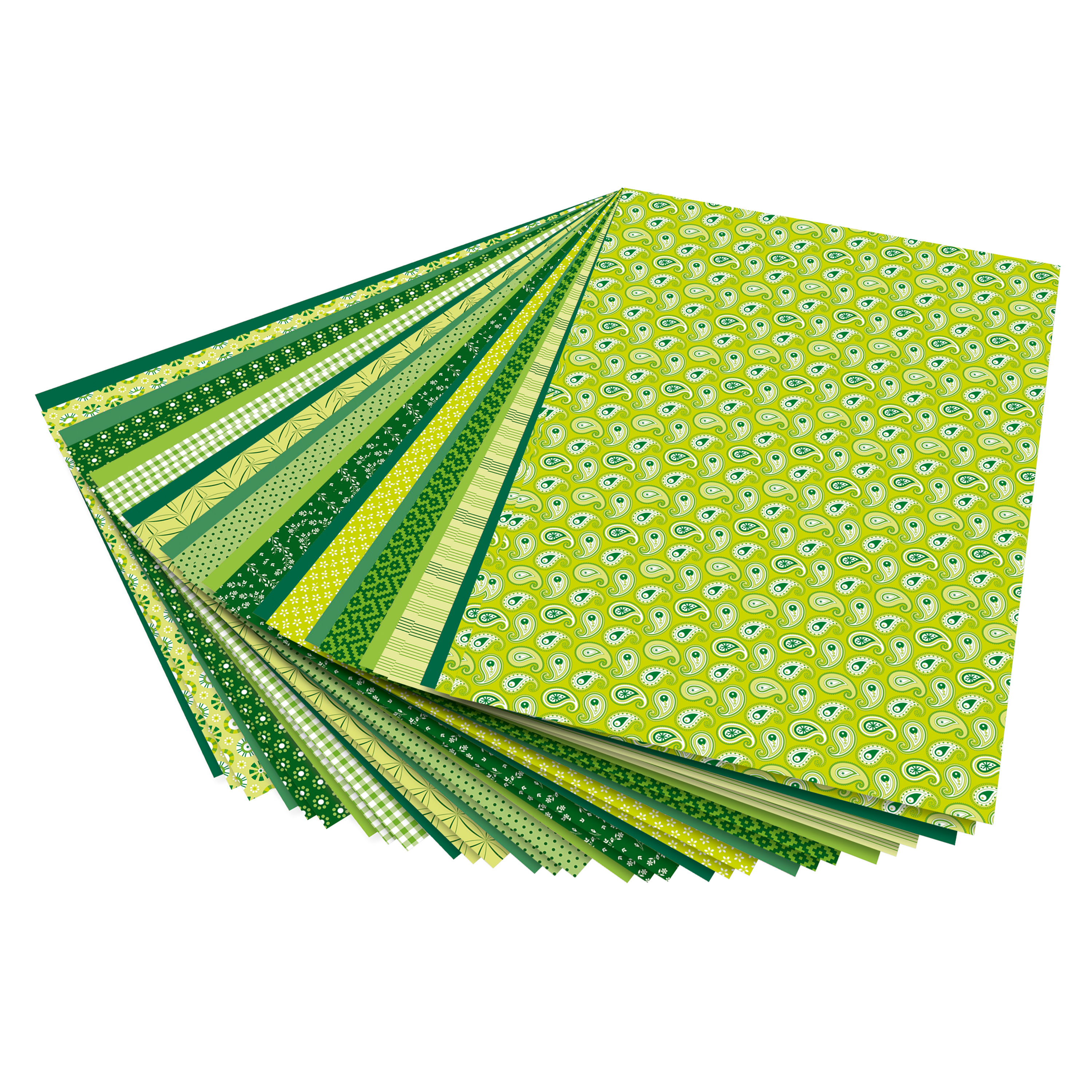 Motivpapier-Block 'Basics', grün, 24 x 34 cm
