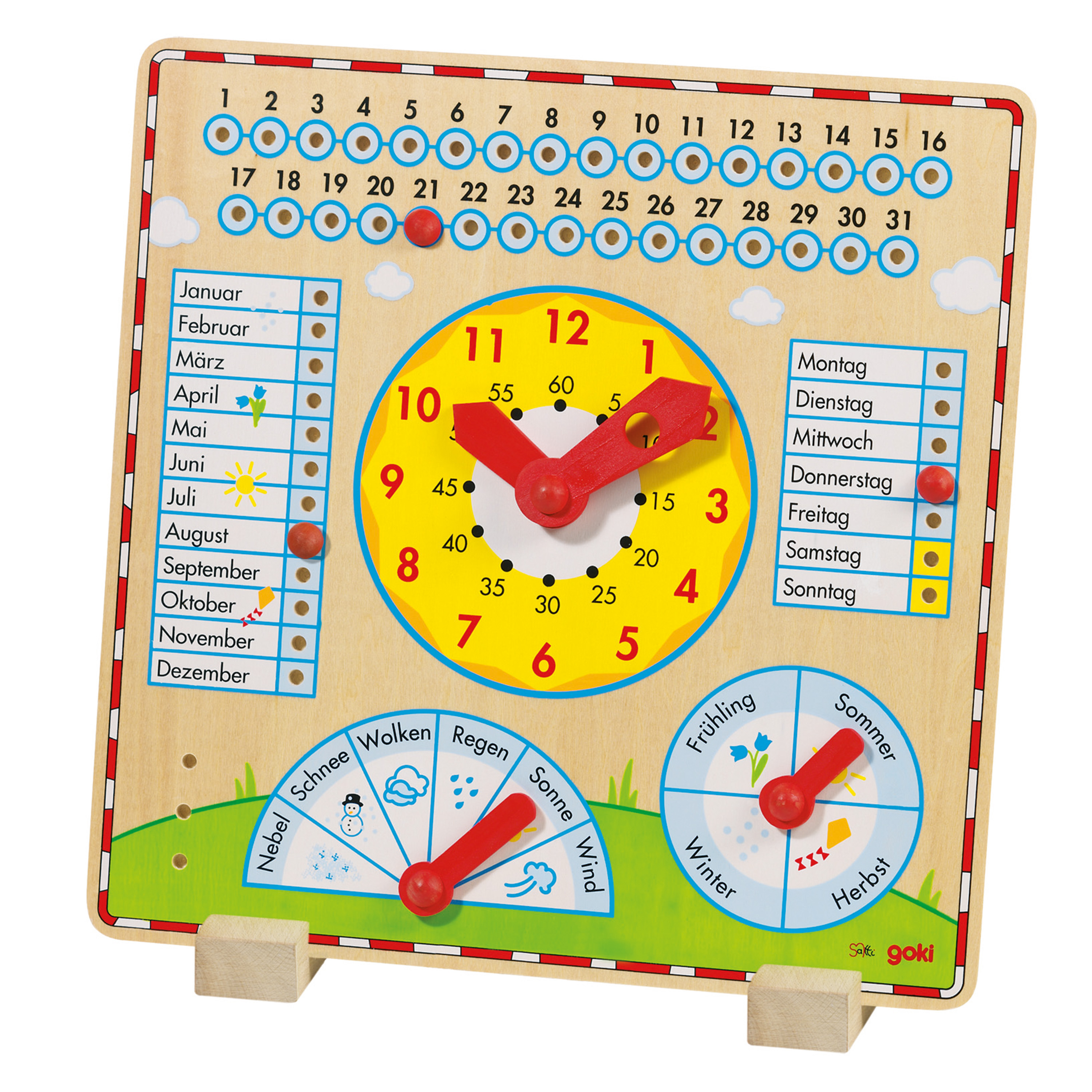 Kalenderuhr mit Datums- und Wetteranzeige