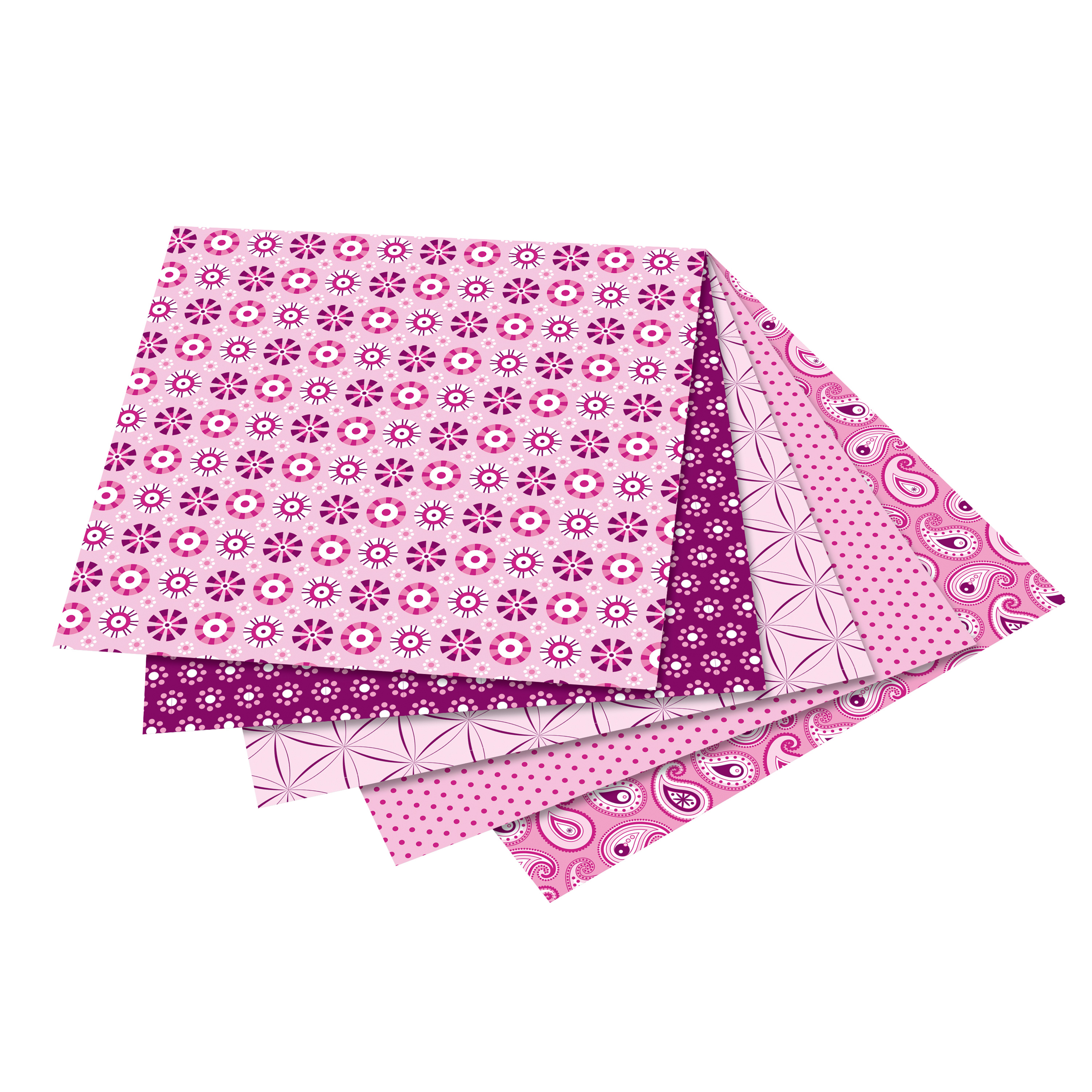 Origami Motiv-Faltblätter 'Basics', 20 x 20 cm, rosa