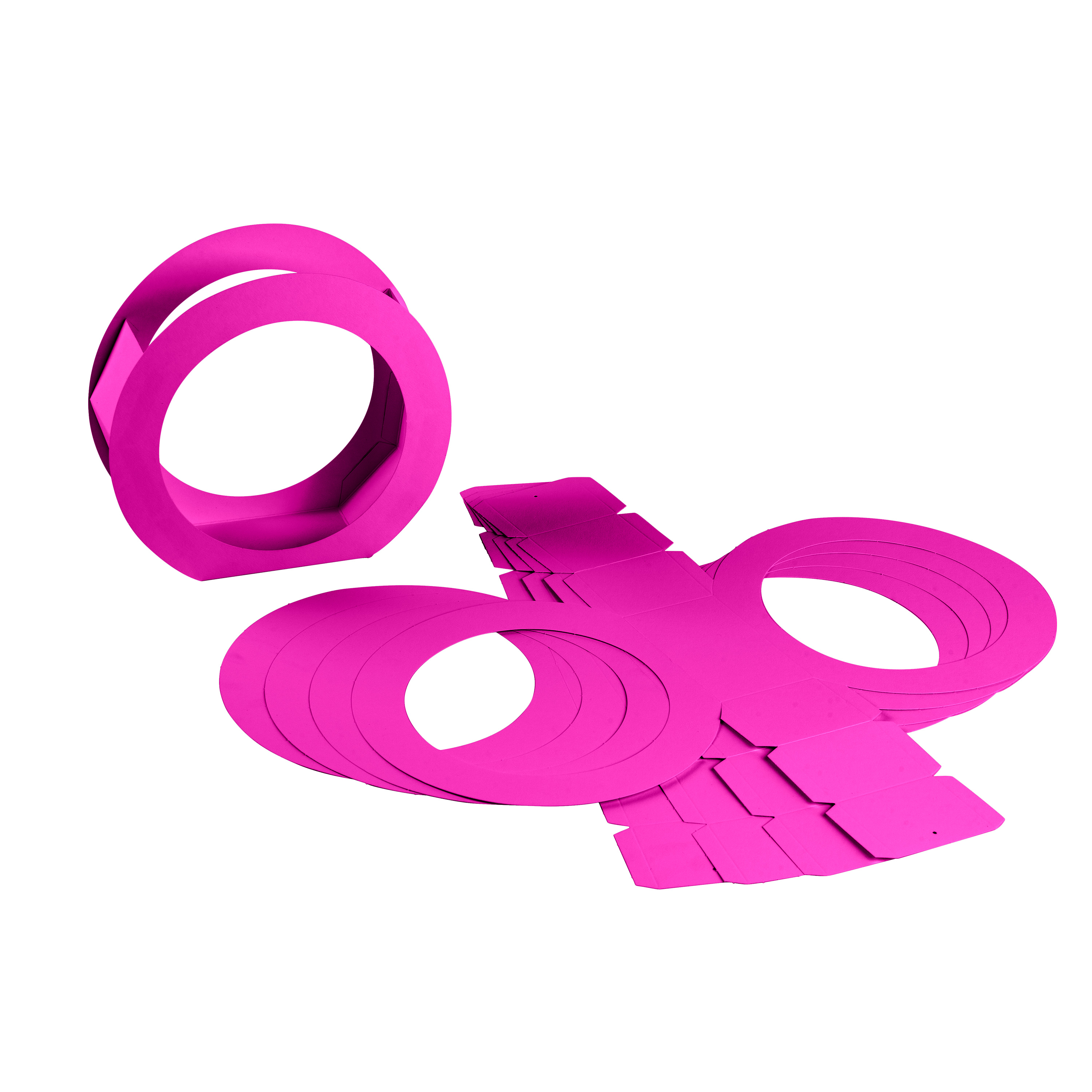 5 Laternenrohlinge 'pink', Fotokarton Ø 19 cm