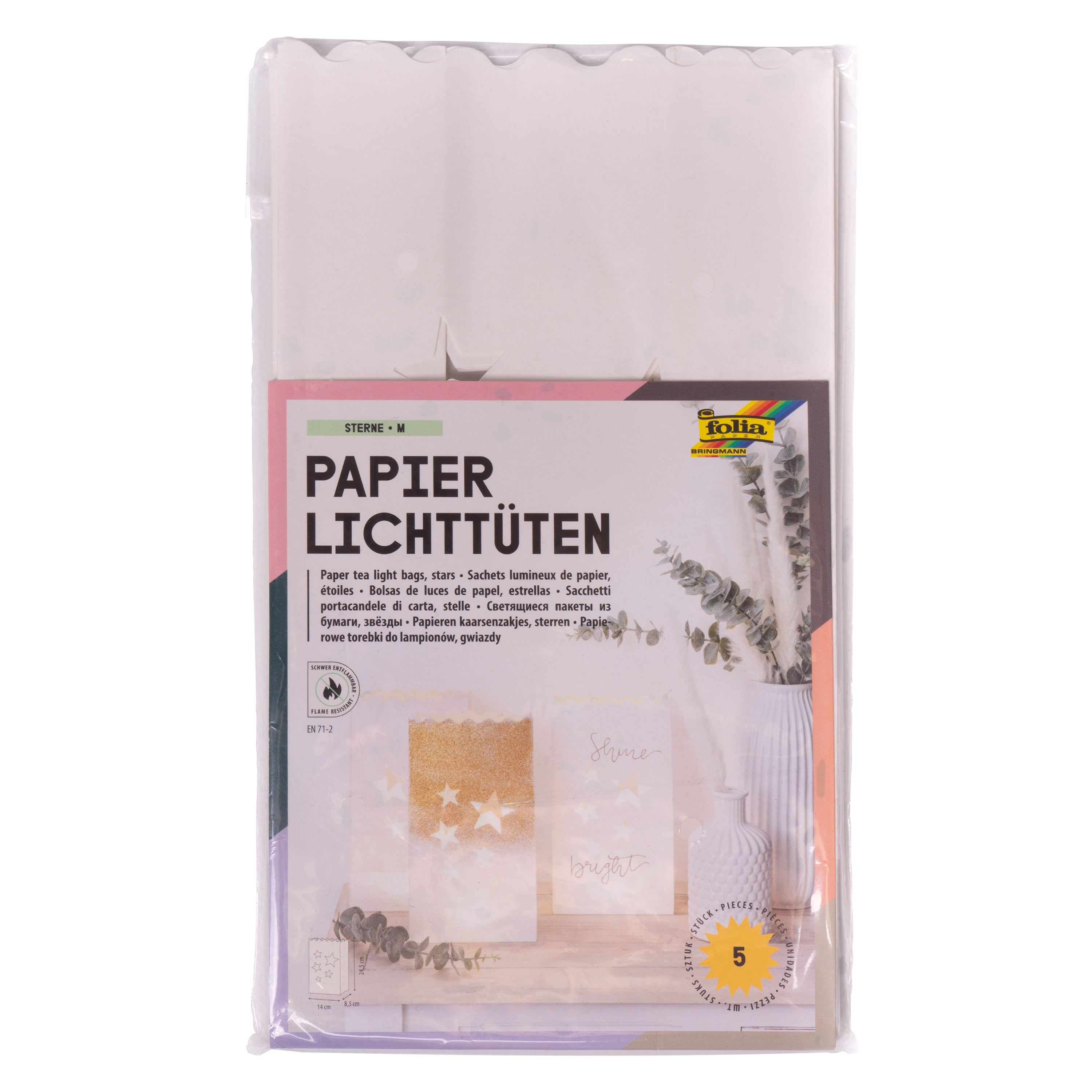 Papier-Lichtertüten Maxi 'Sterne', 5er-Set