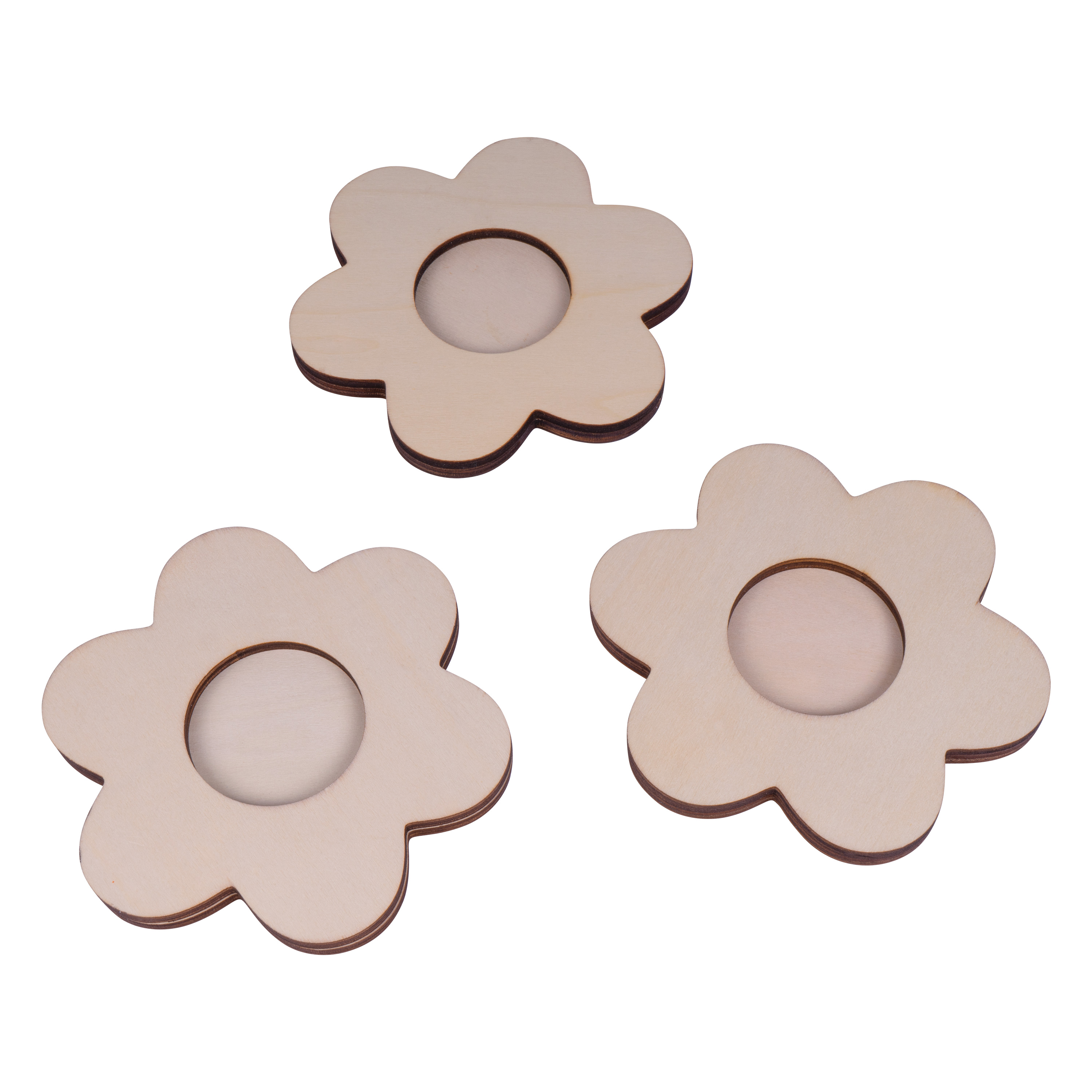 KuKiMa Teelichthalter Blanko 'Blumen', 3er-Set, Ø 12 cm