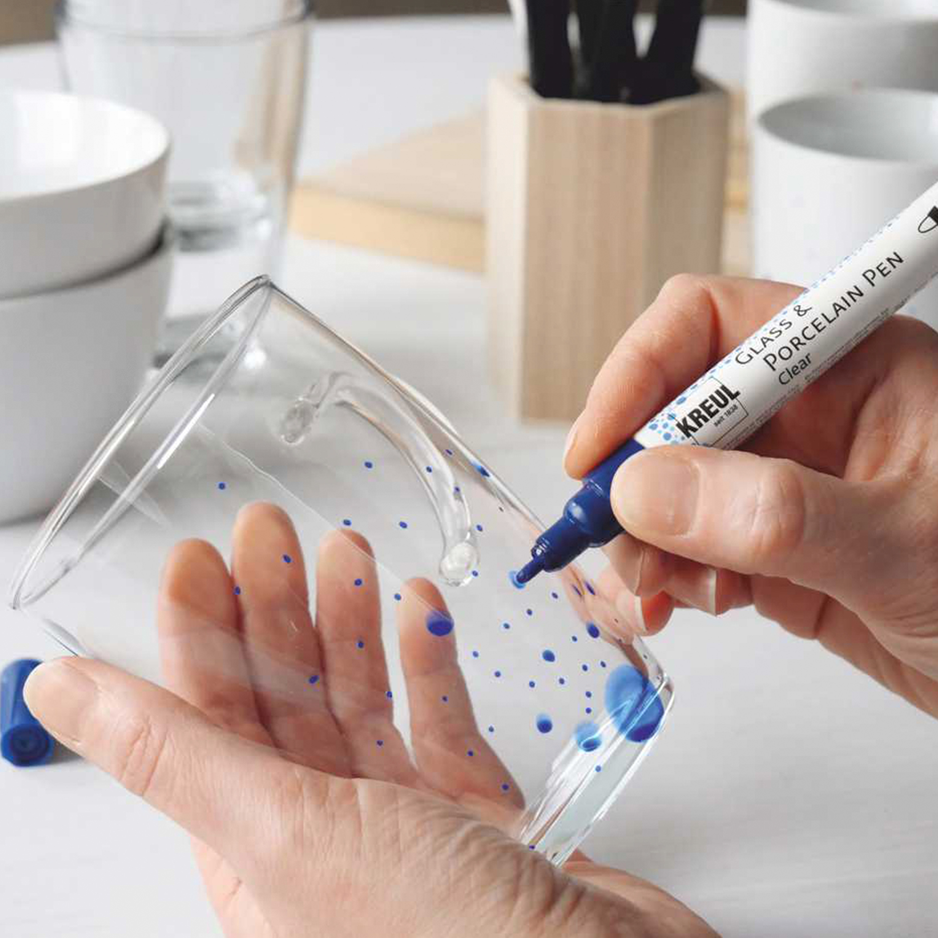 KREUL Glass & Porcelain Pen Clear Set, 5-teilig