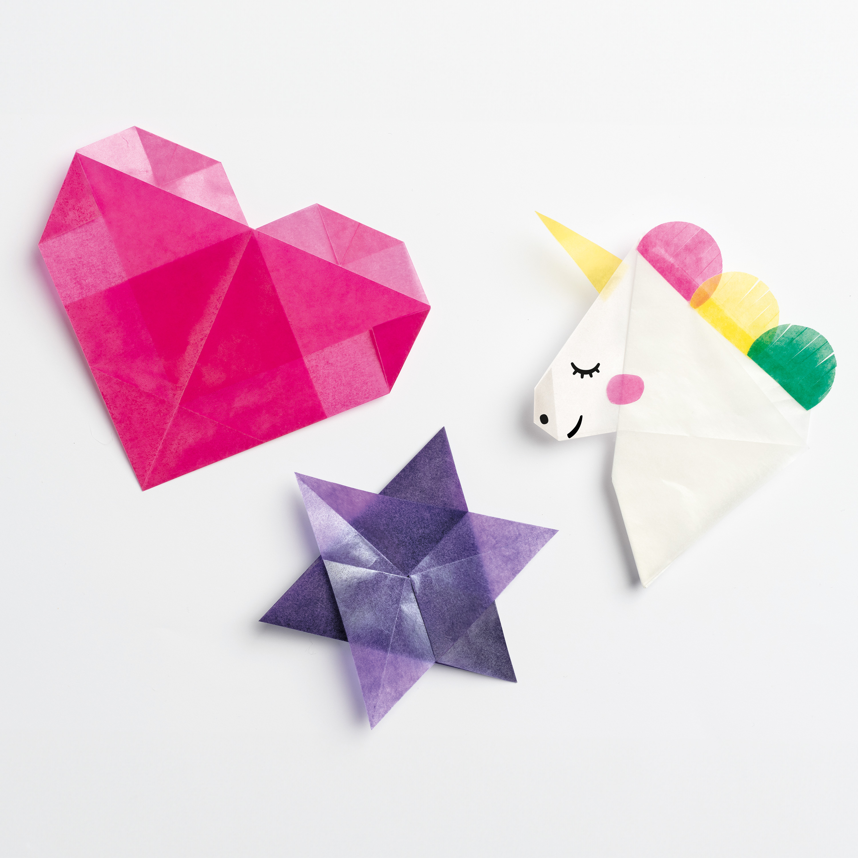 Origami Faltblätter Transparentpapier, 10 x 10 cm