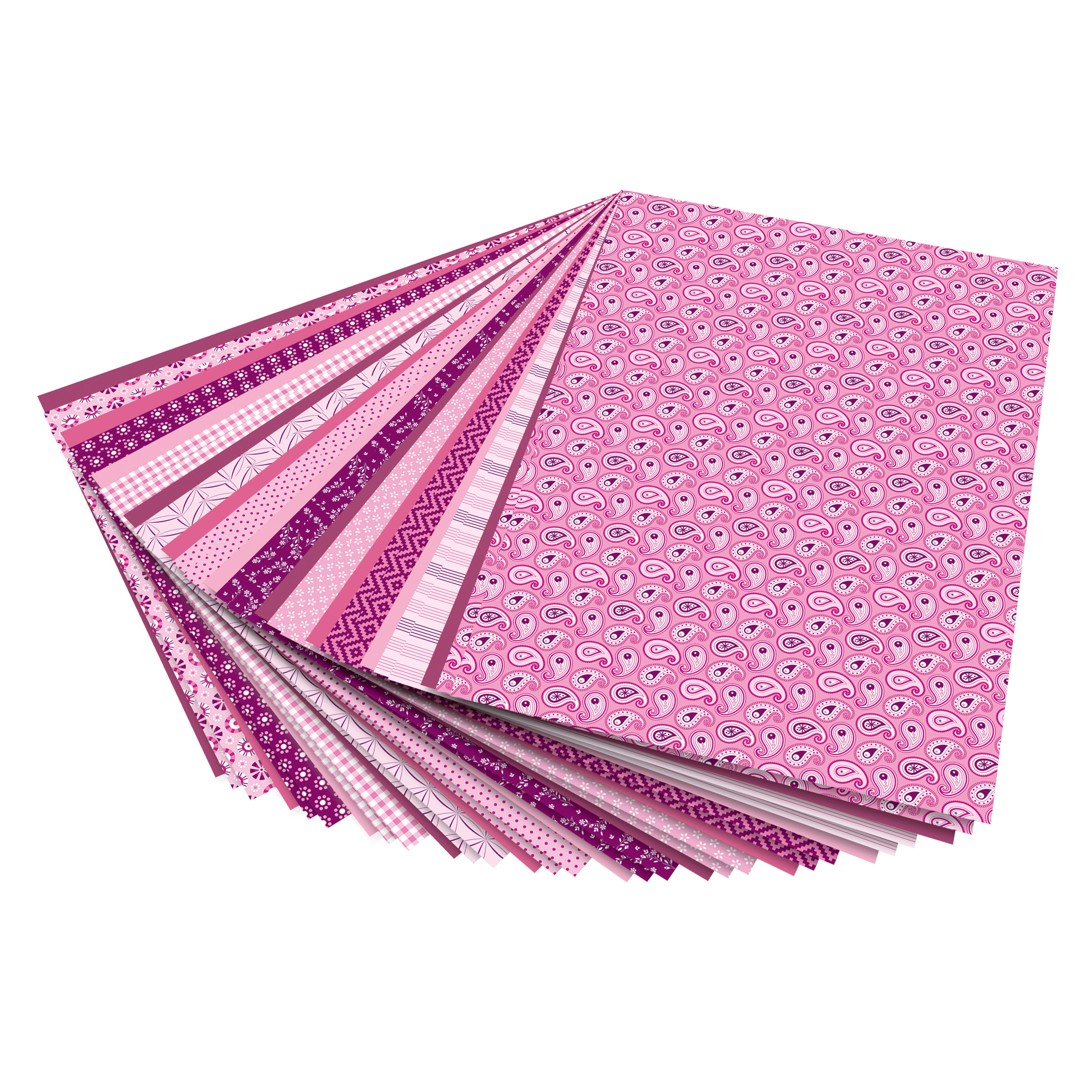 Motivpapier-Block 'Basics', rosa, 24 x 34 cm
