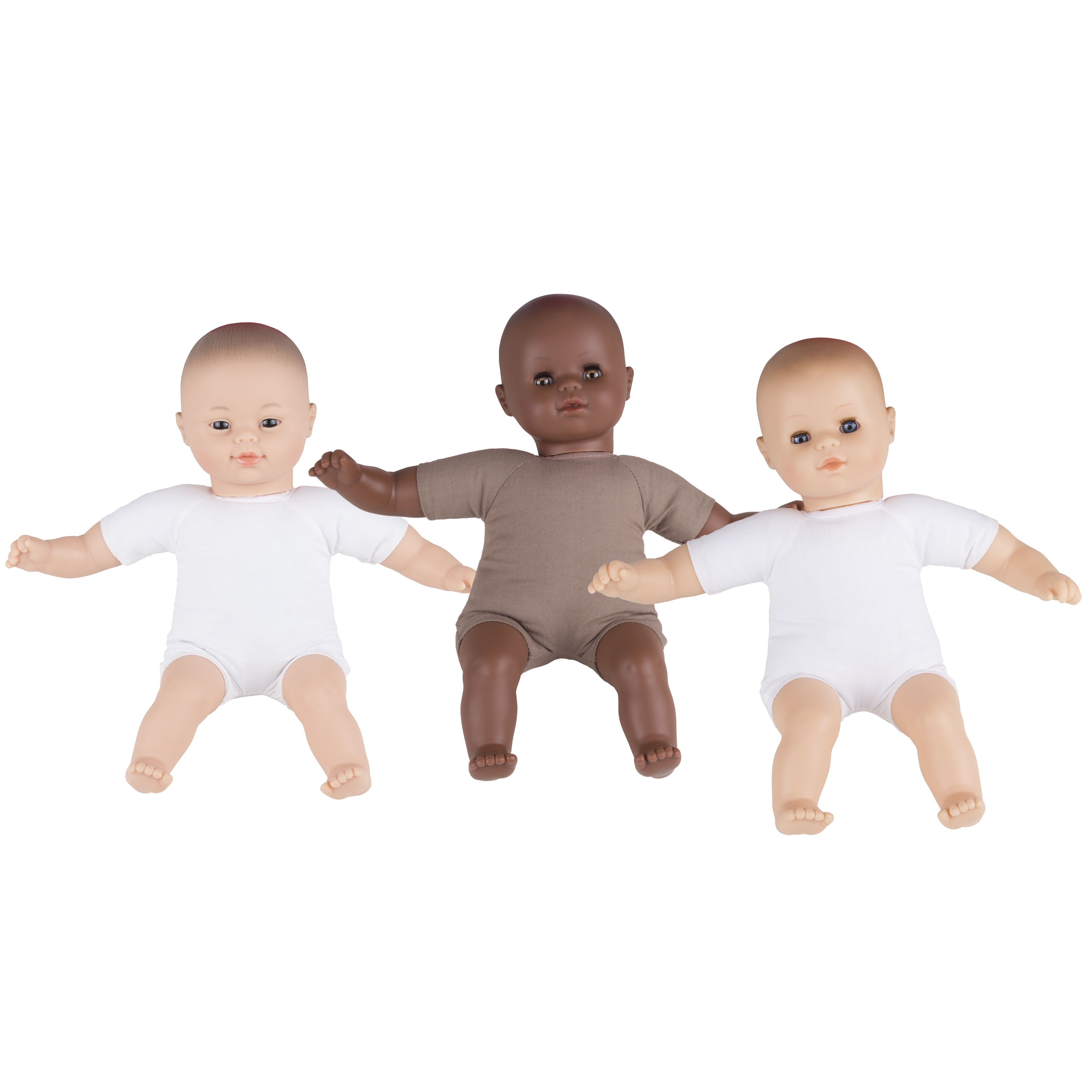 Babypuppen Weichkörper 'ohne Haare' 3er-Set, 30 cm