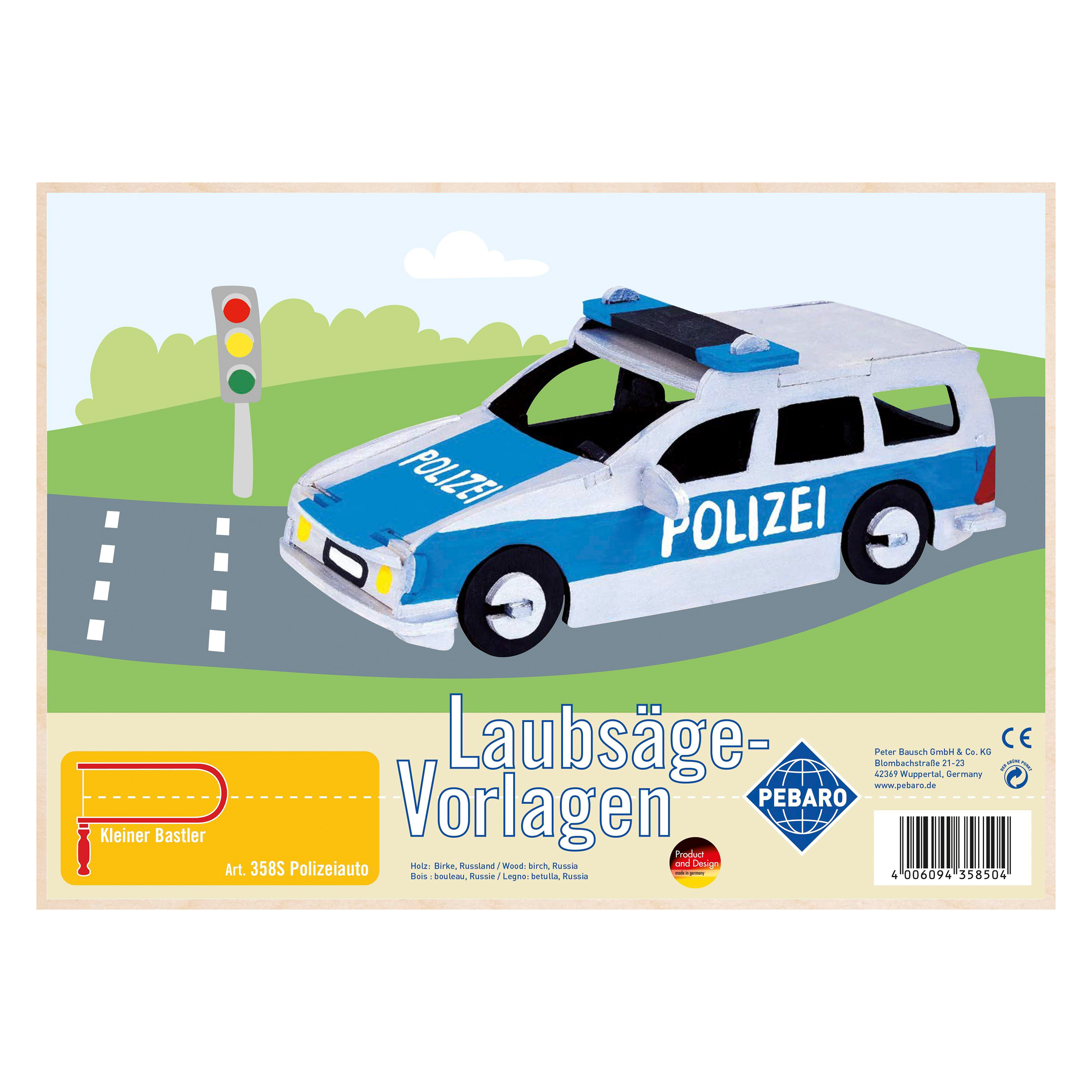 Laubsägevorlage DIN A4 'Polizeiauto'