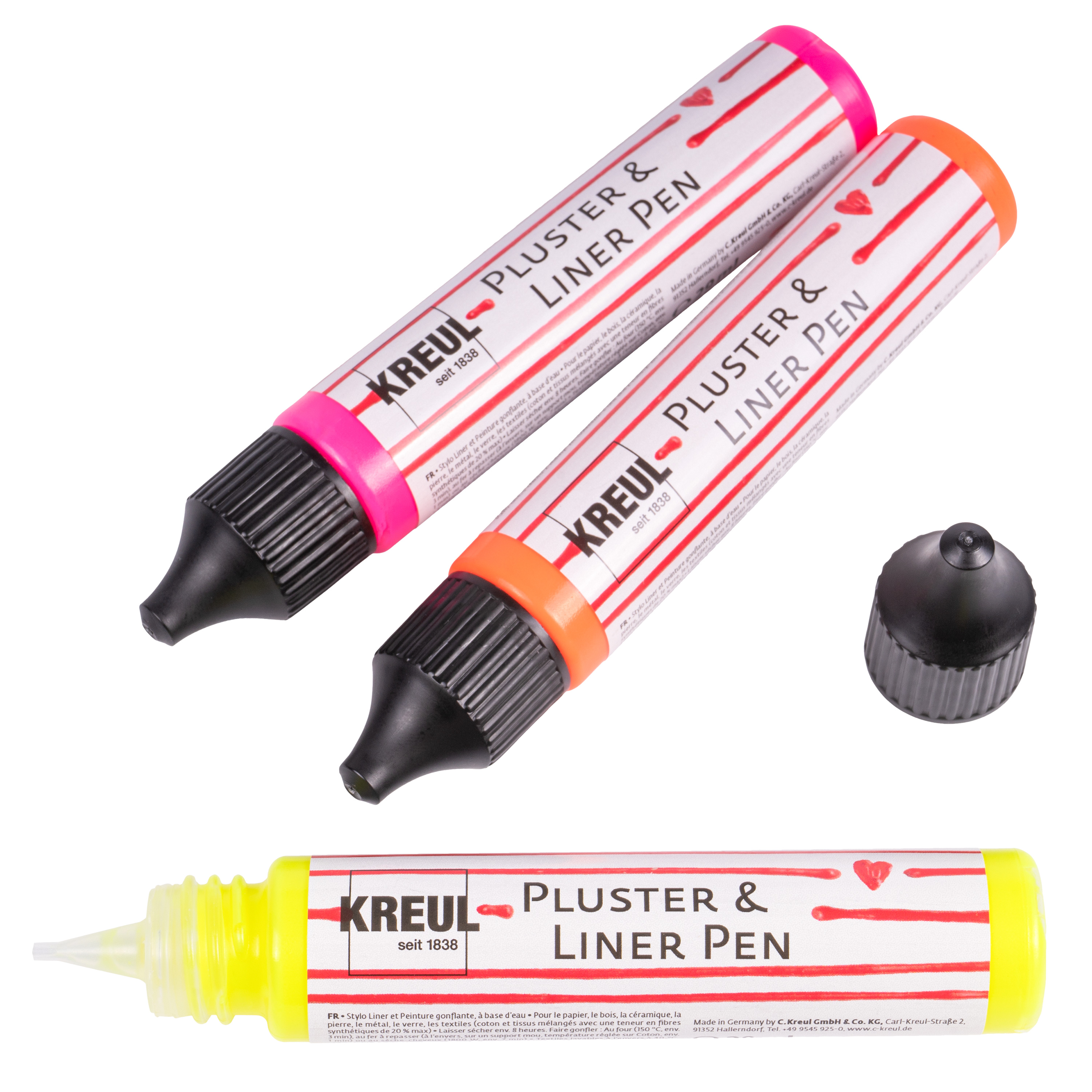 KREUL Pluster & Liner Pen, 29 ml, in Neon-Einzelfarben