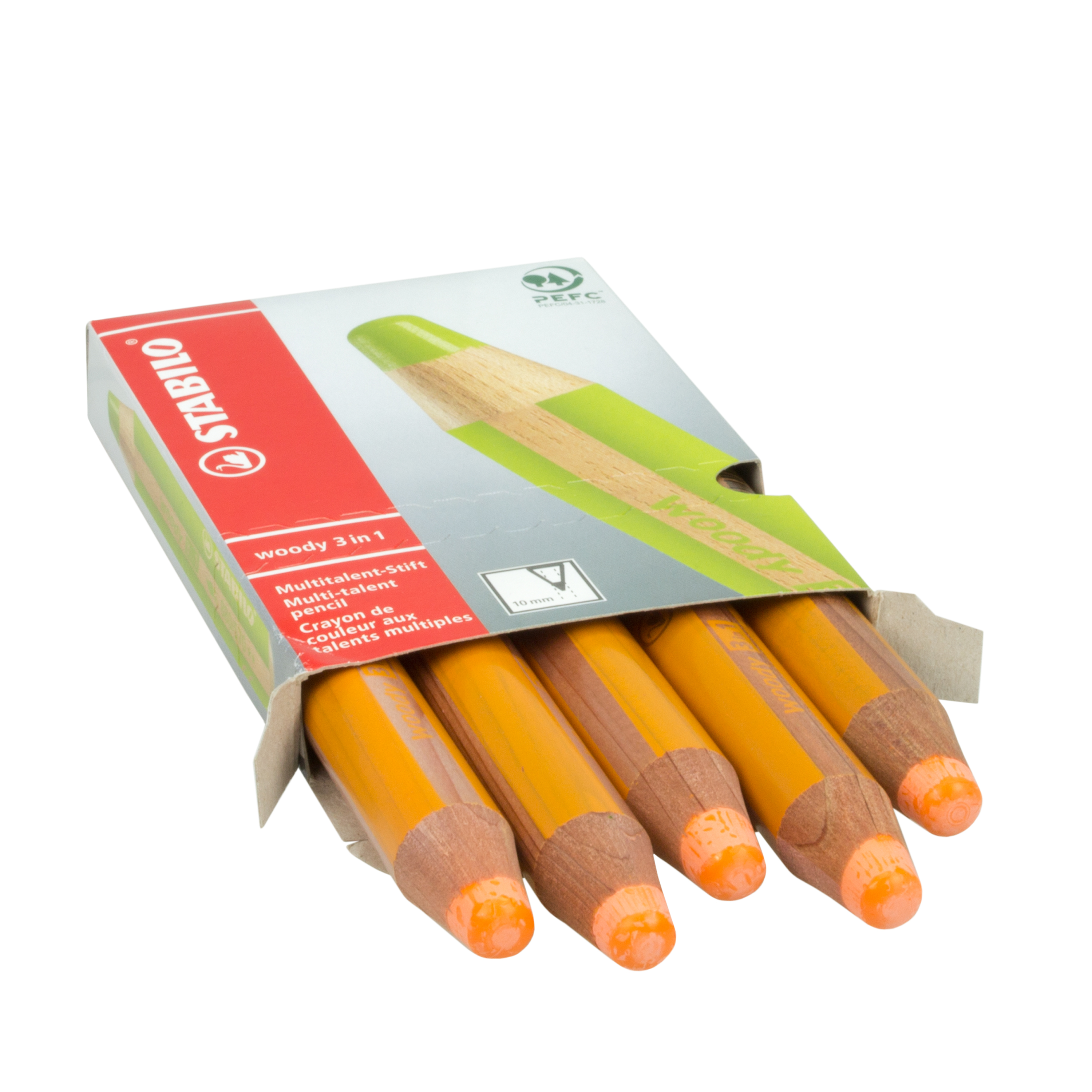 Multi-talented pencil STABILO woody 3 in 1 - orange