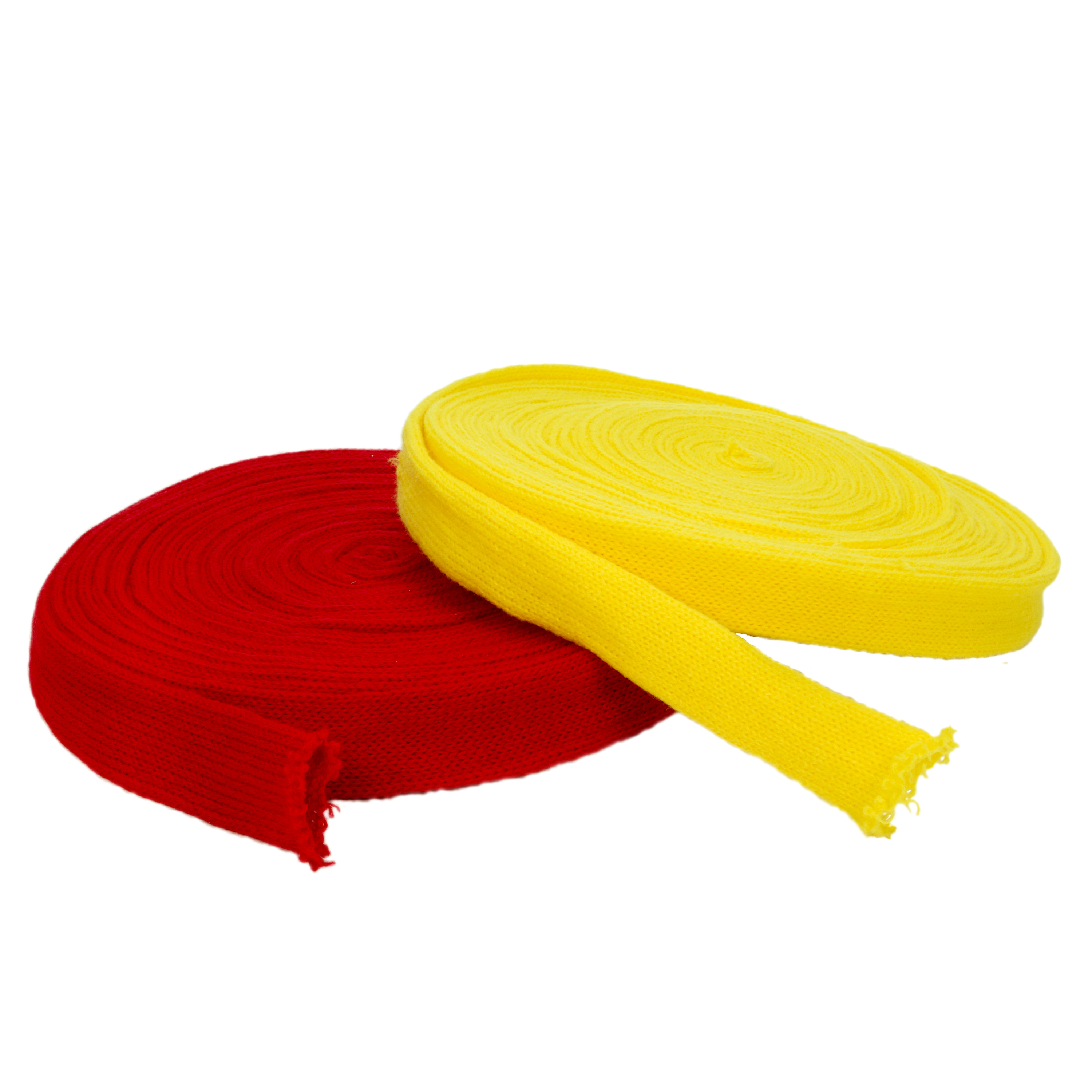 Strickschlauch in gelb oder rot, L: 10 m, Ø 3 cm