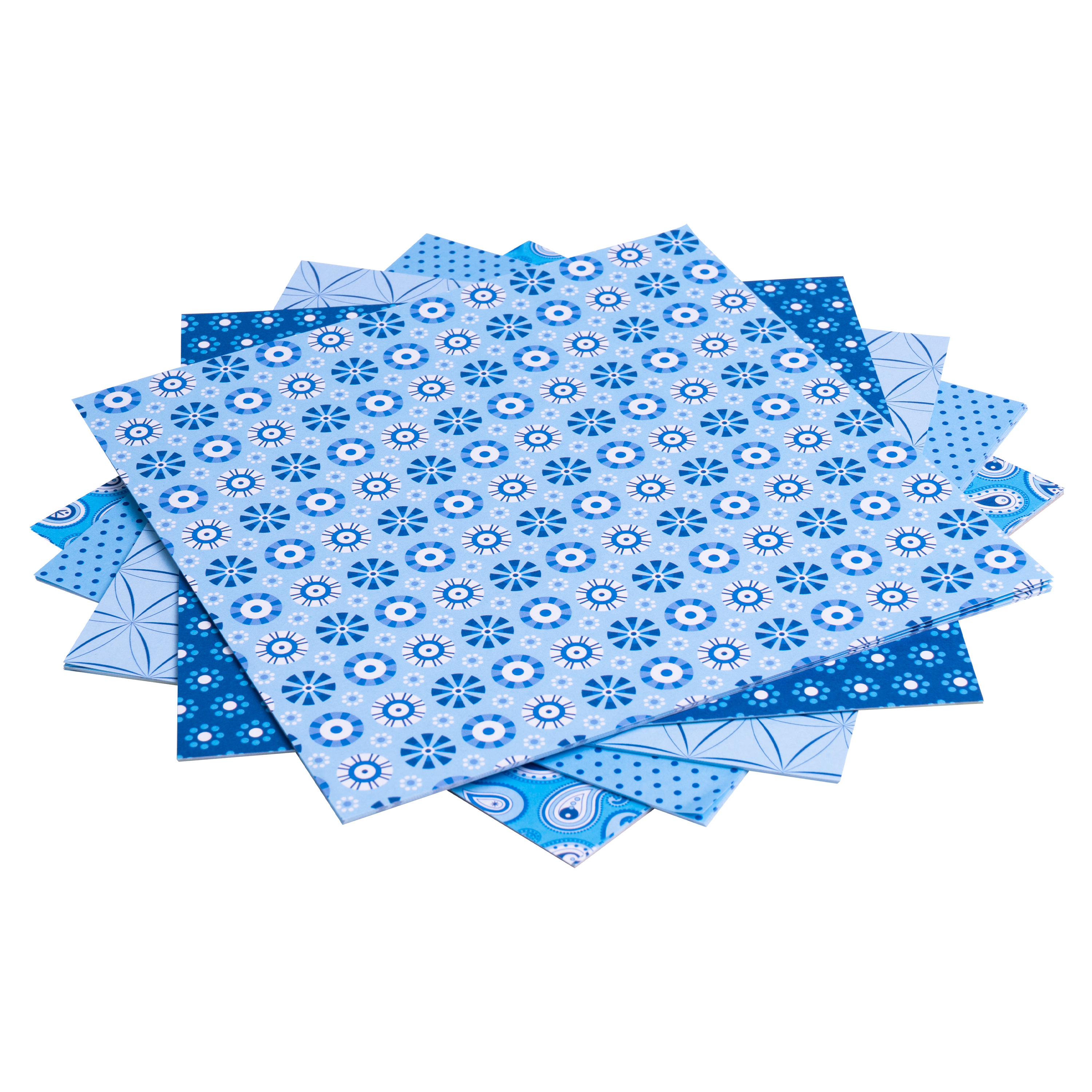 Origami Motiv-Faltblätter 'Basics', 20 x 20 cm, blau