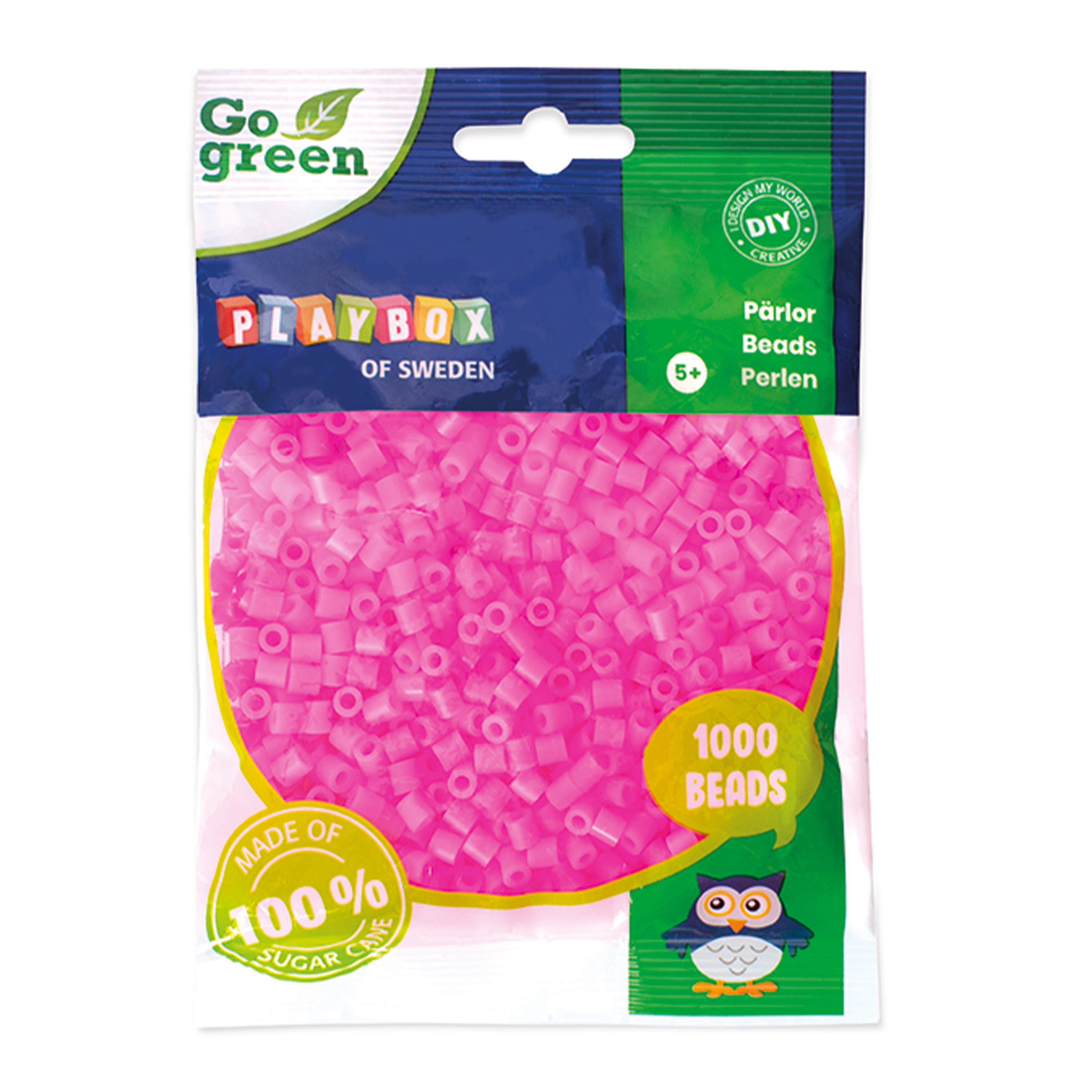 Bügelperlen 'Go Green' 1000 Stück, rosa