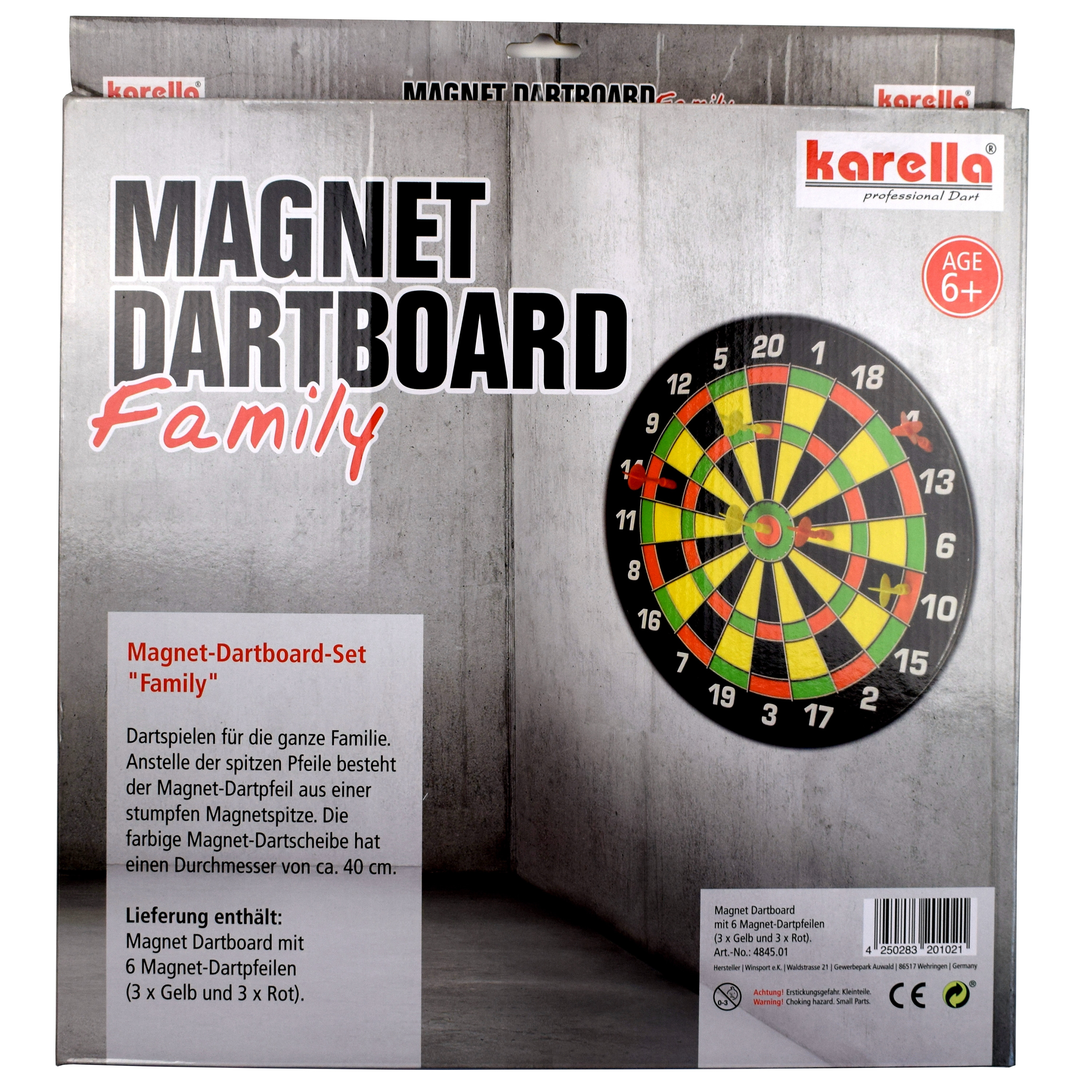 Magnet-Dartboard Set 'Familie', inkl. 6 Pfeile
