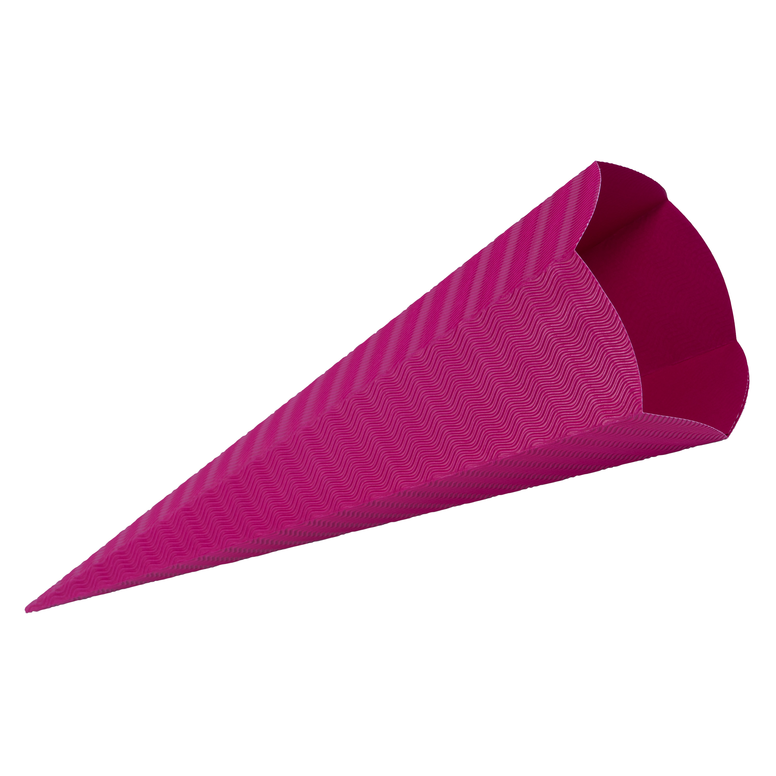 Schultüten-Rohling 3D-Wellpappe, 1 Stück, pink