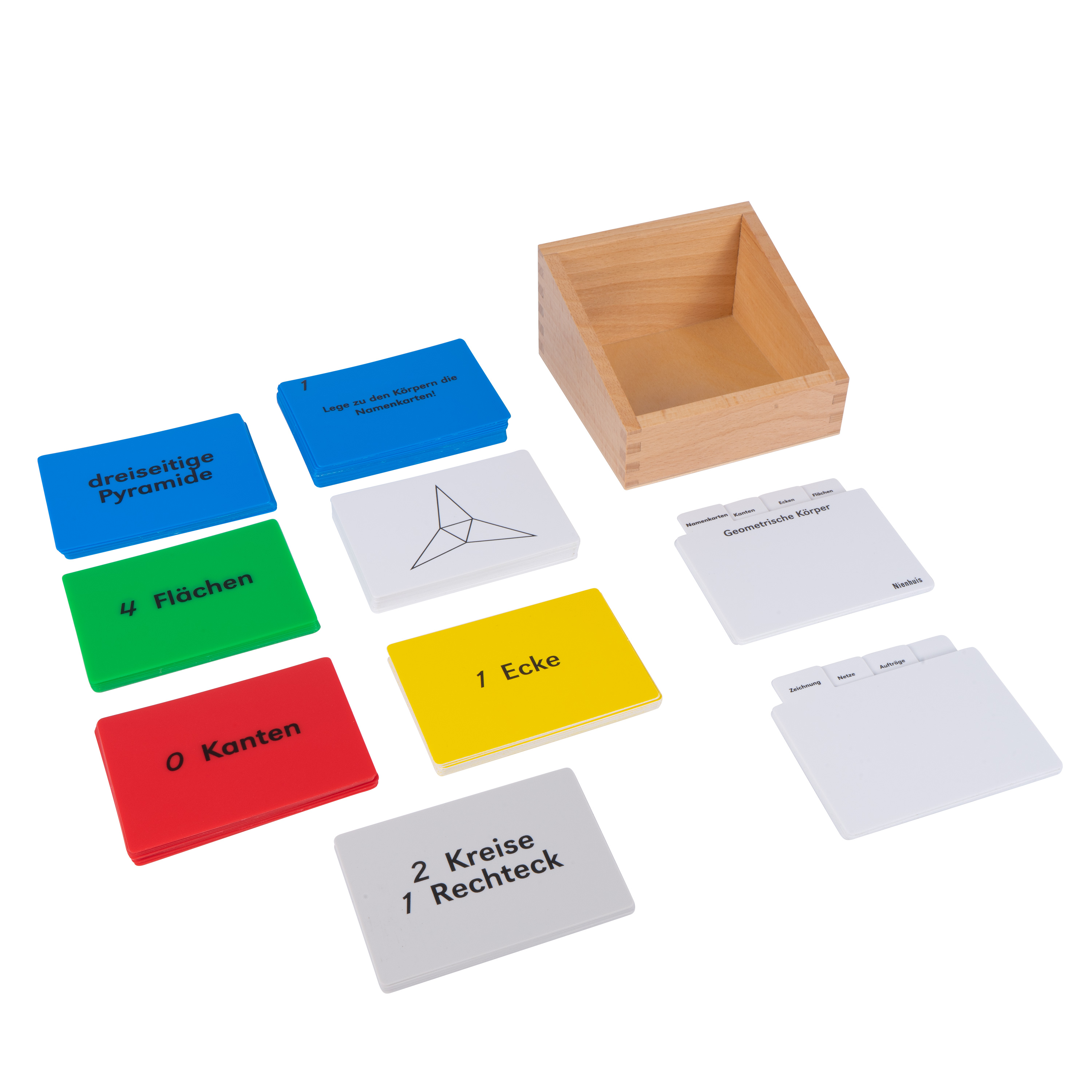 Kasten mit Aufgabenkarten für die geometrischen Körper