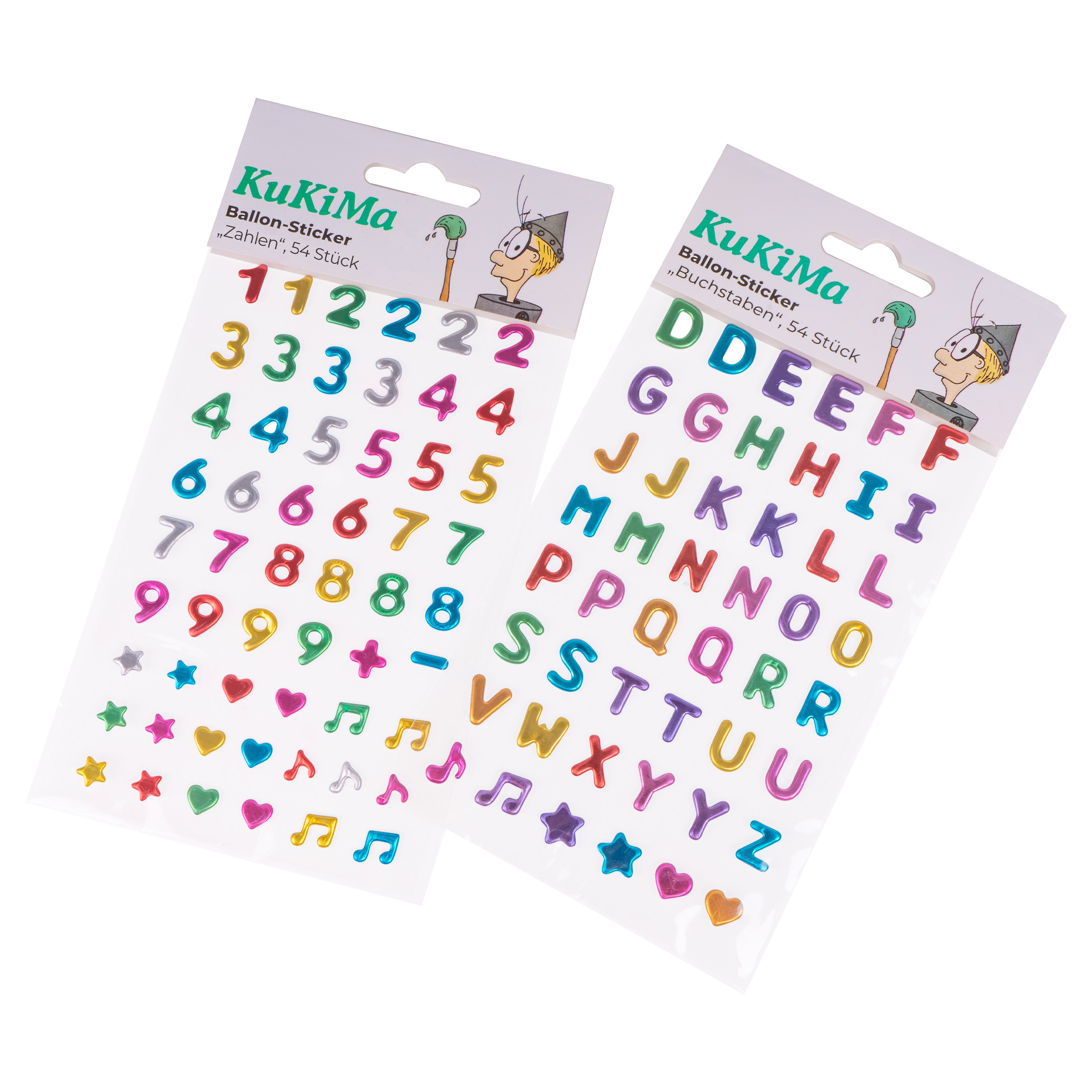 KuKiMa Ballon-Sticker „Zahlen“, 61 Stück