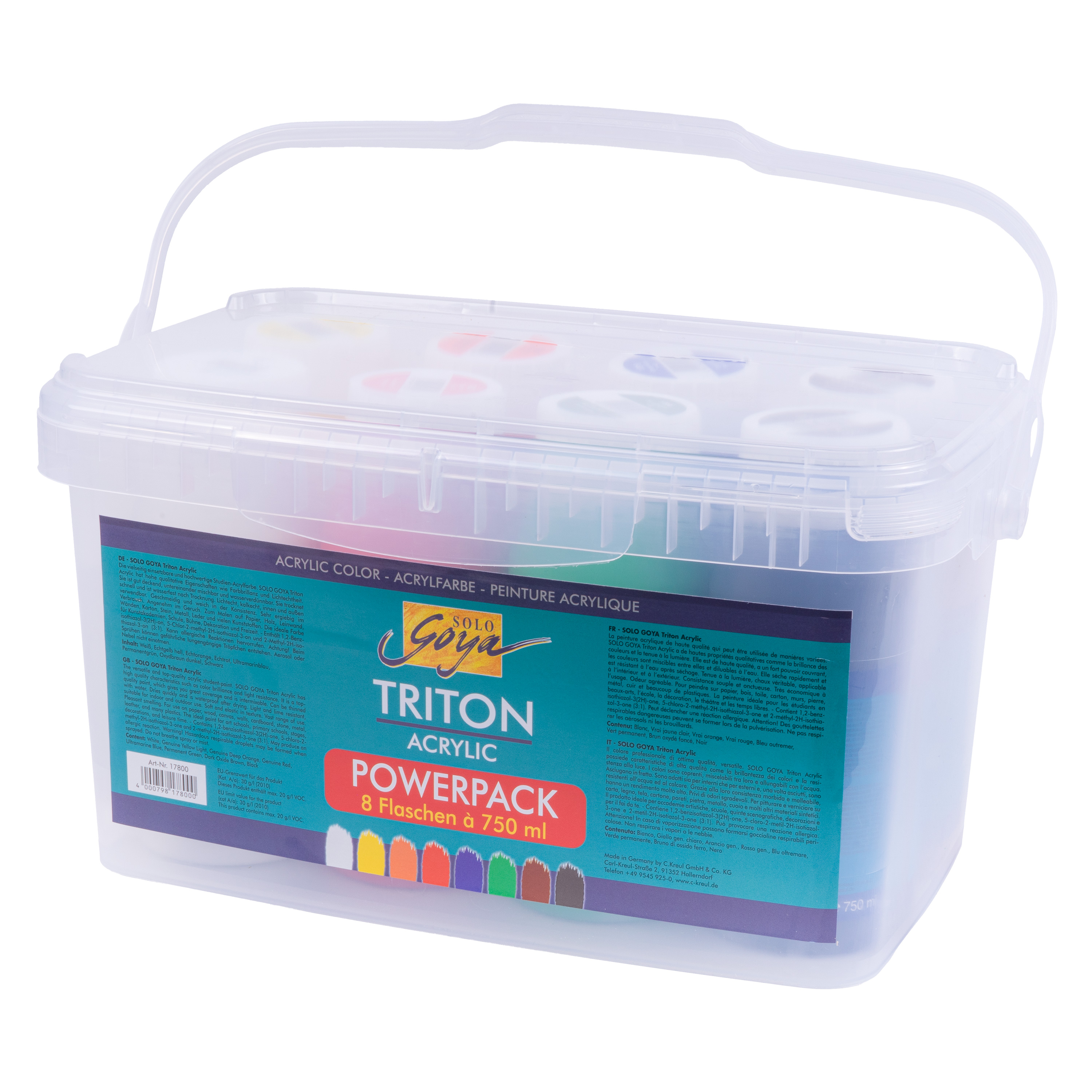 SOLO GOYA Triton Power Pack'  Acrylfarbe, 8 x 750 ml
