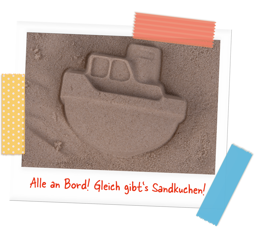 Boot-Sandform auf Sand
