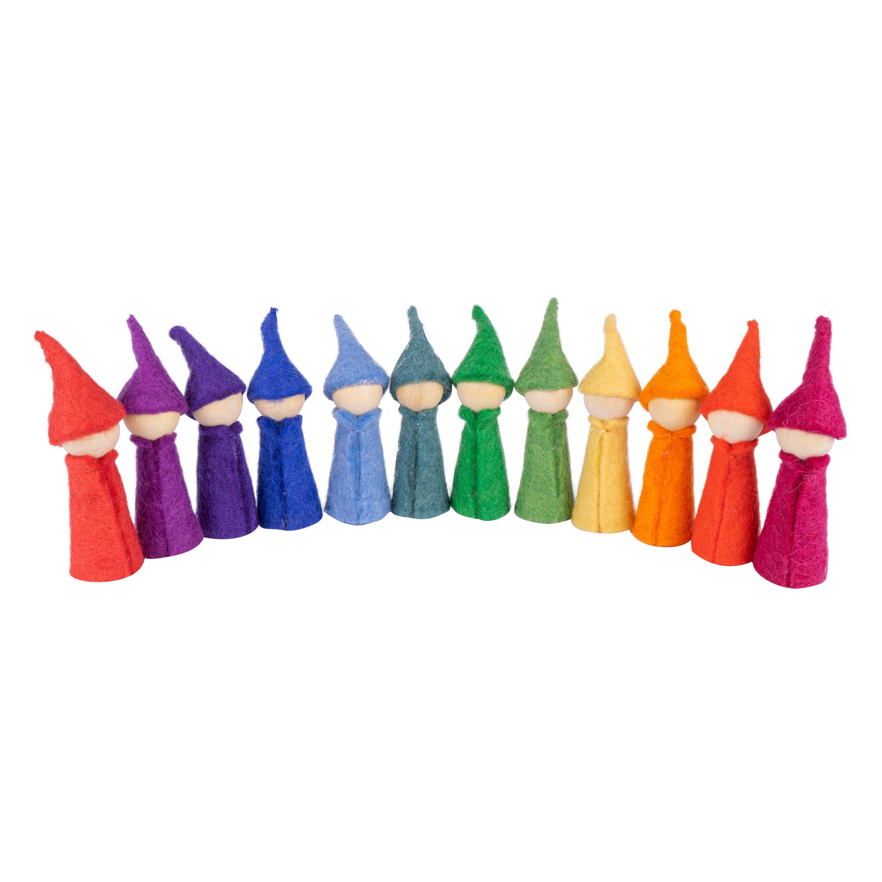 Filz-Gnome 'Regenbogen', 12 Stück
