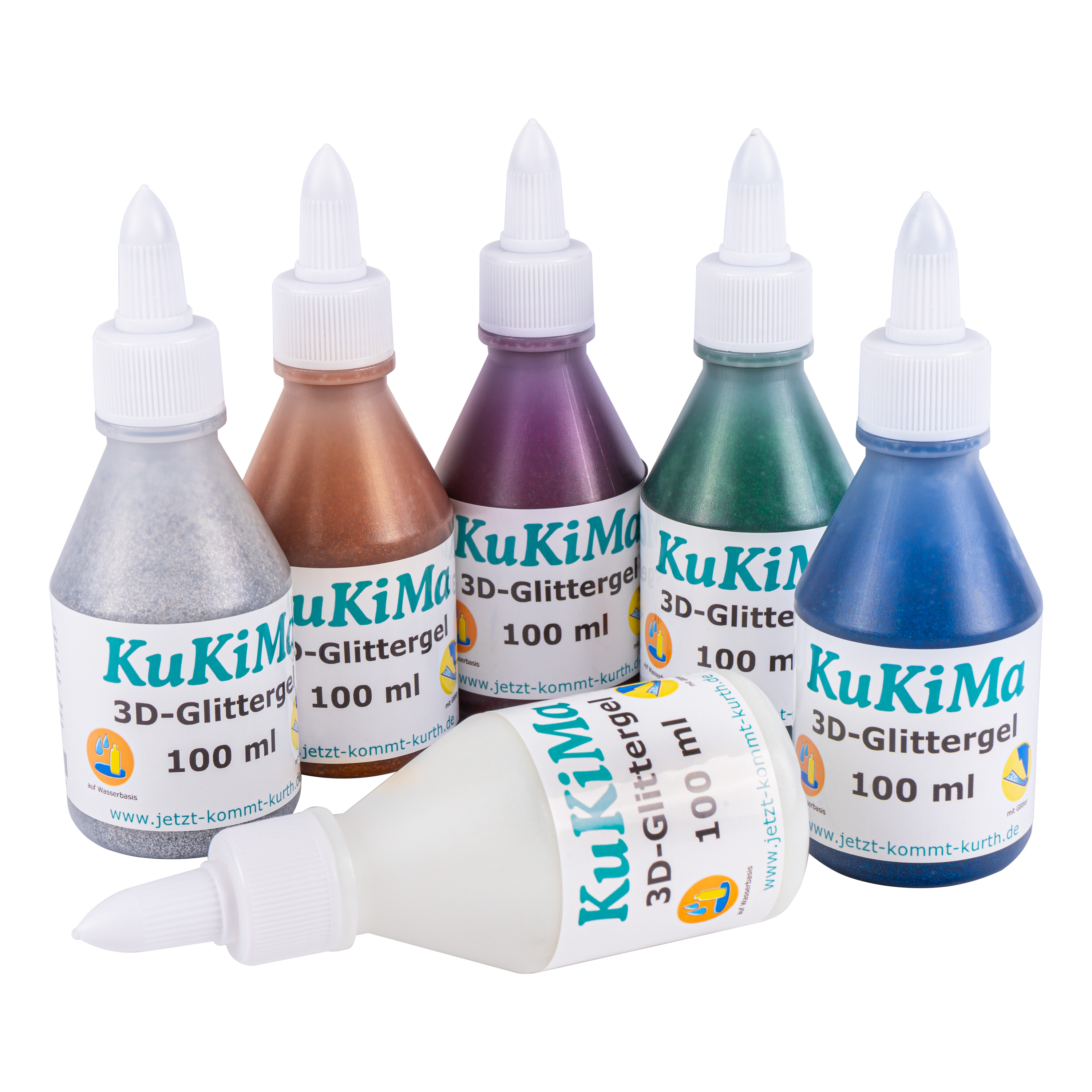 KuKiMa 3D-Glittergel 6-Farben-Set