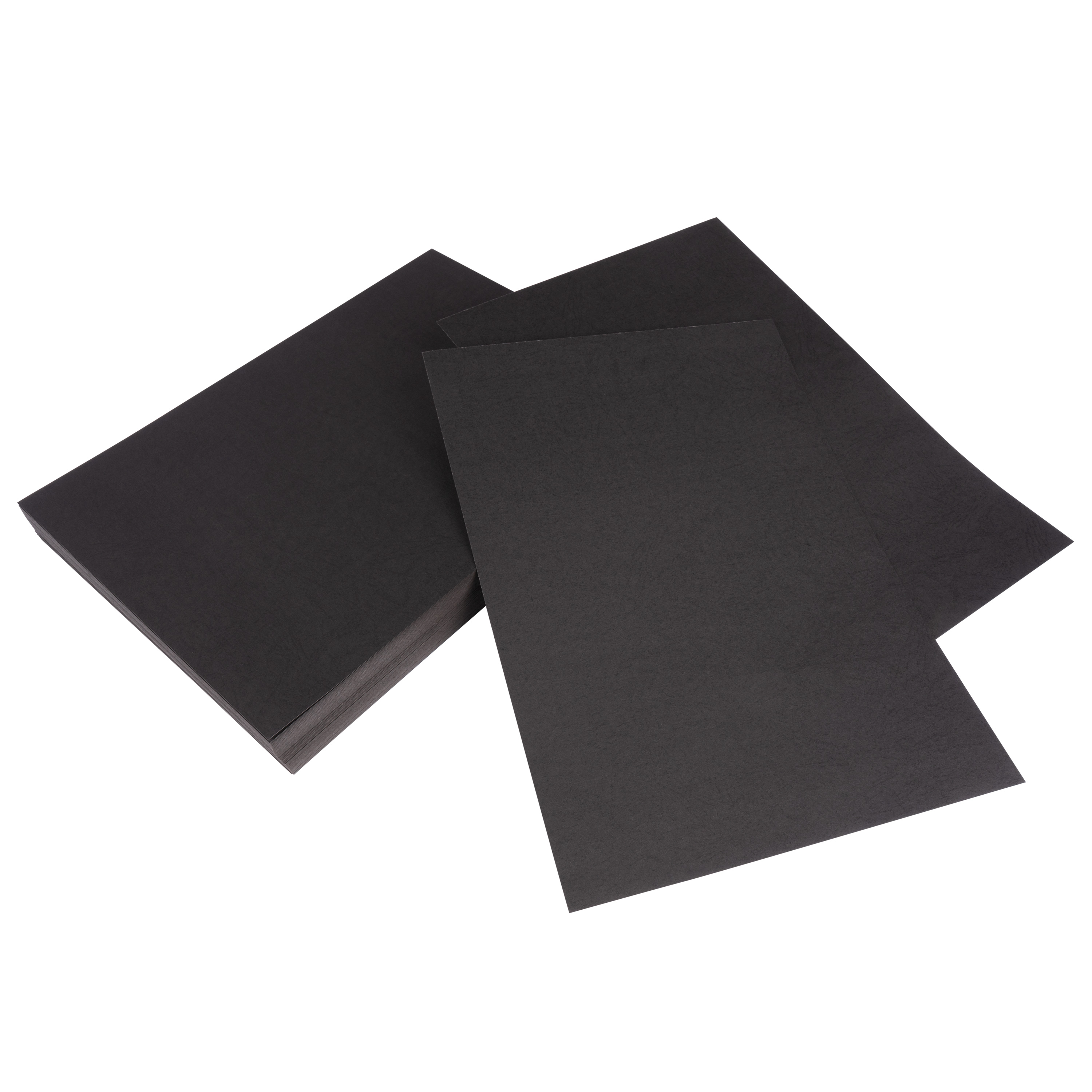 100 Deckblätter in Lederoptik schwarz, DIN A4
