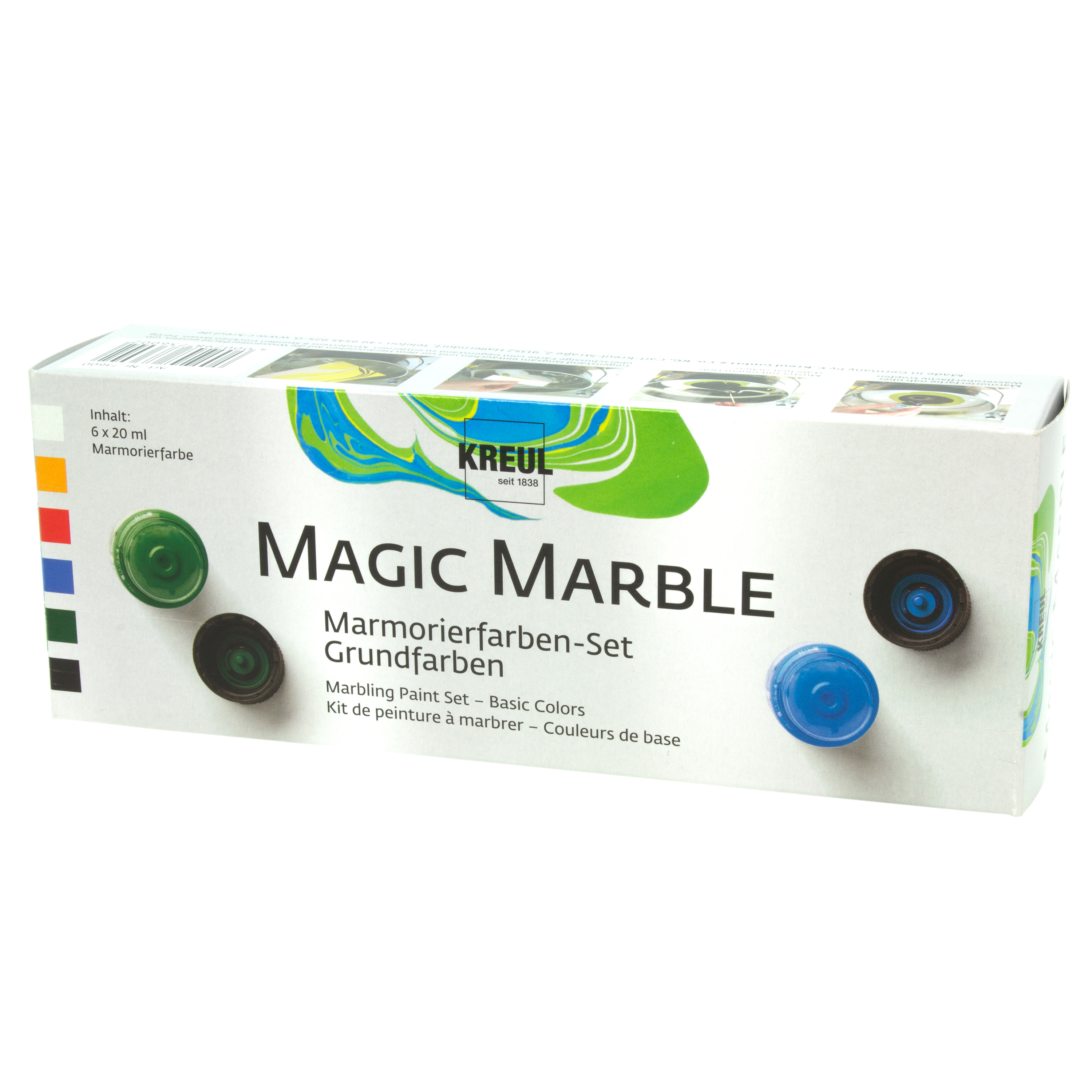 Marmorierfarbe Magic Marble 'Grundfarben', 6er-Set