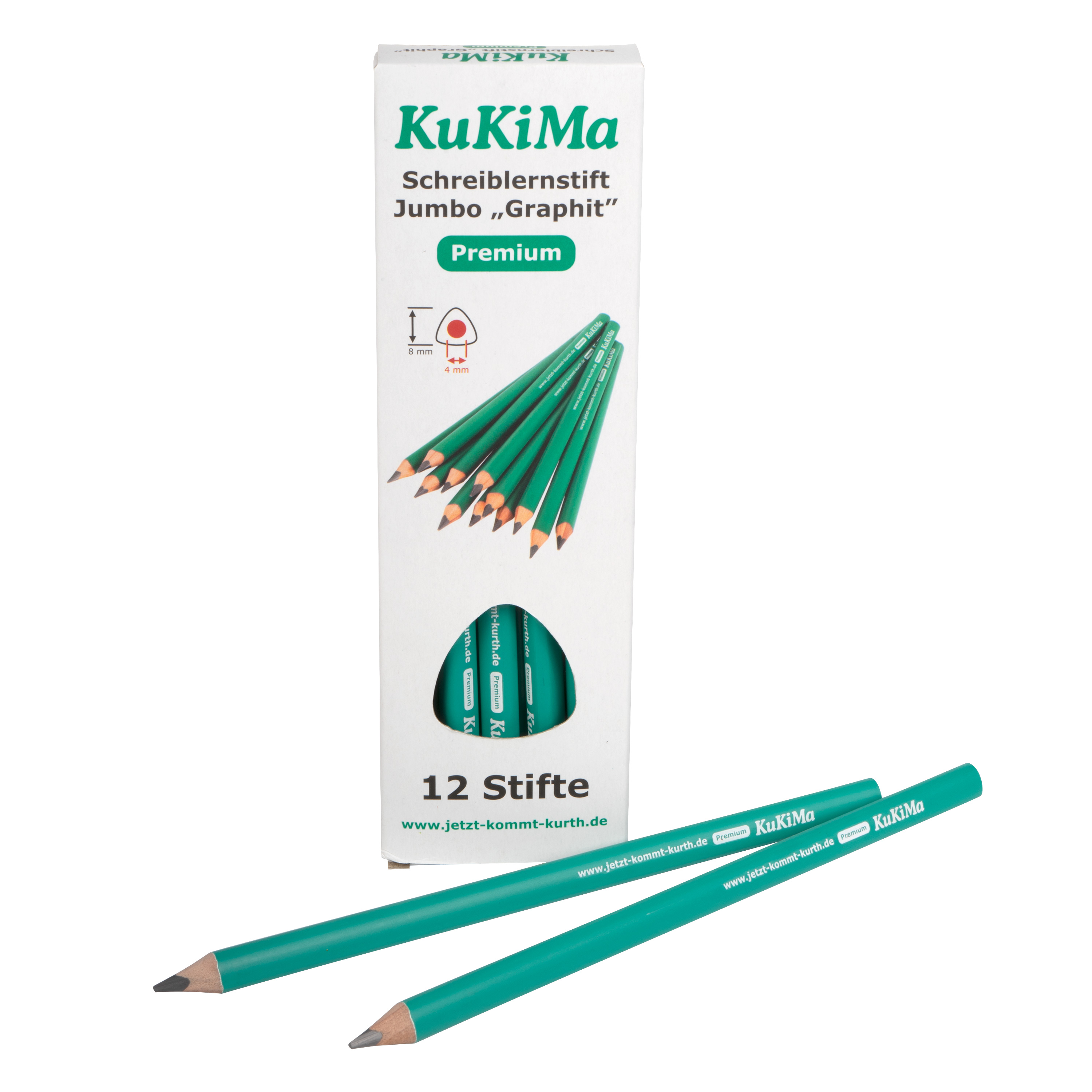 KuKiMa Schreiblernstifte Jumbo 'Graphit', 12 Stück