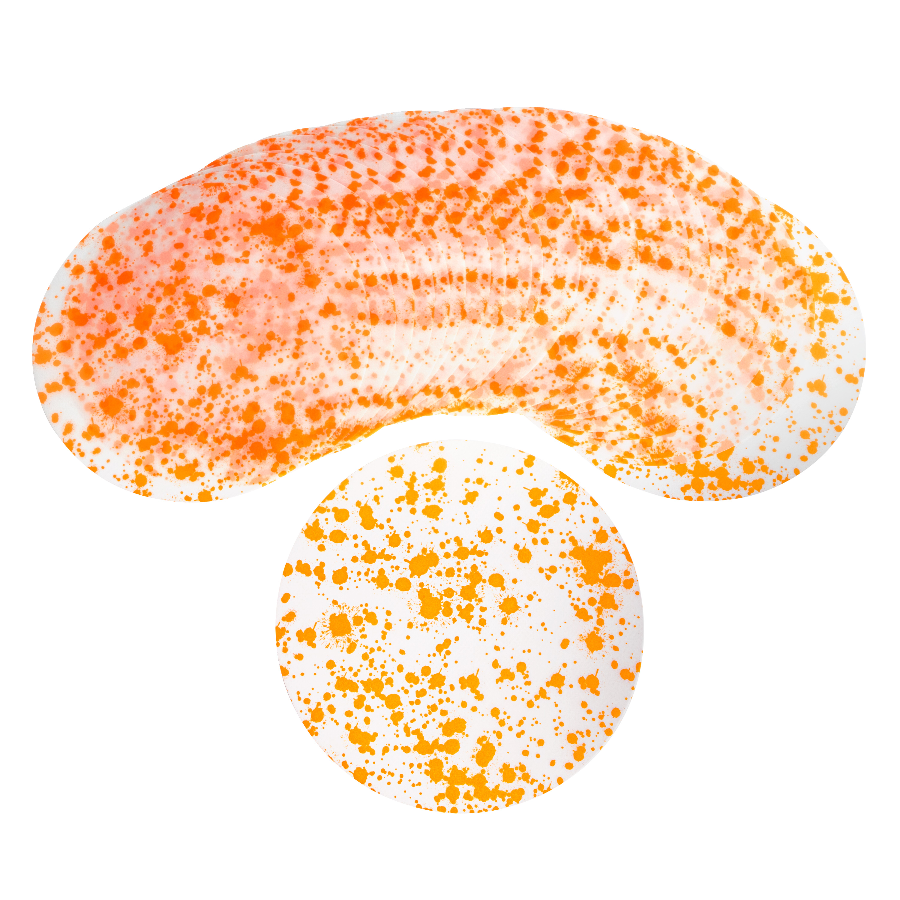 Runde Laternenzuschnitte 'Tupfer orange' Ø 17,5 cm