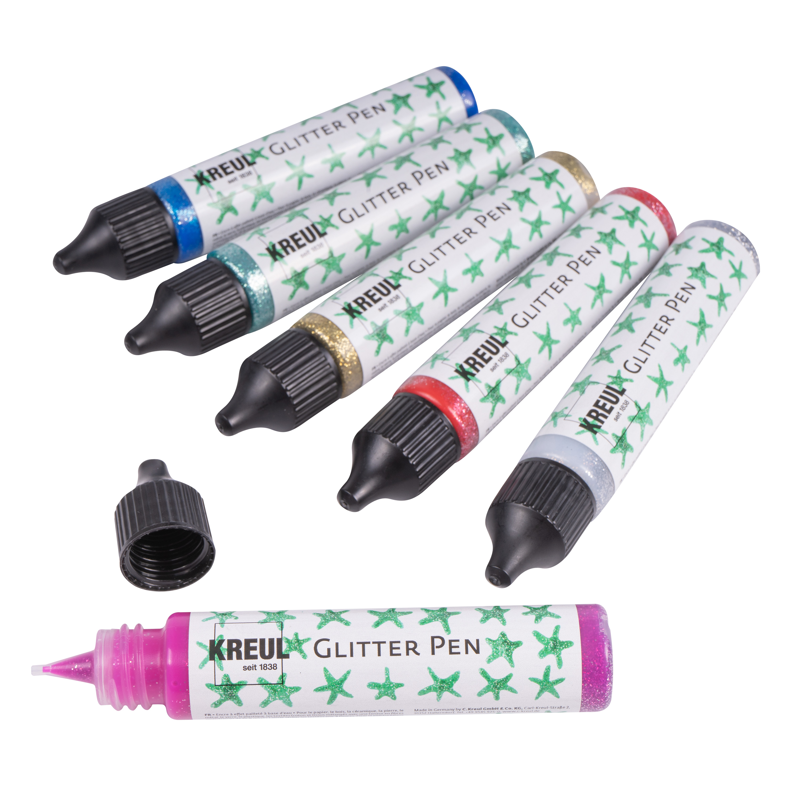KREUL Glitter Pen, je 29 ml, 6er-Set