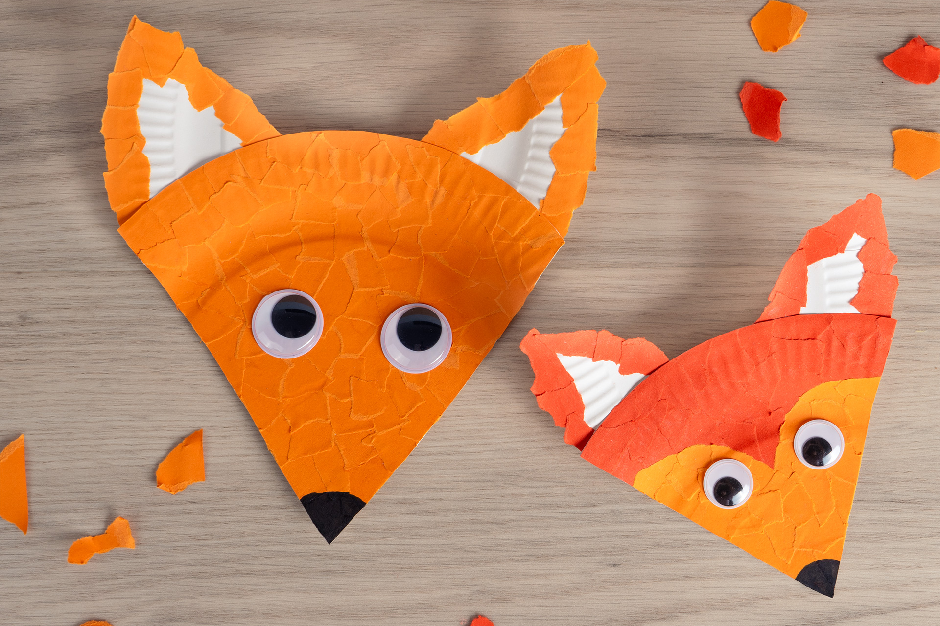 Schnipsel-Fuchs aus Papptellern