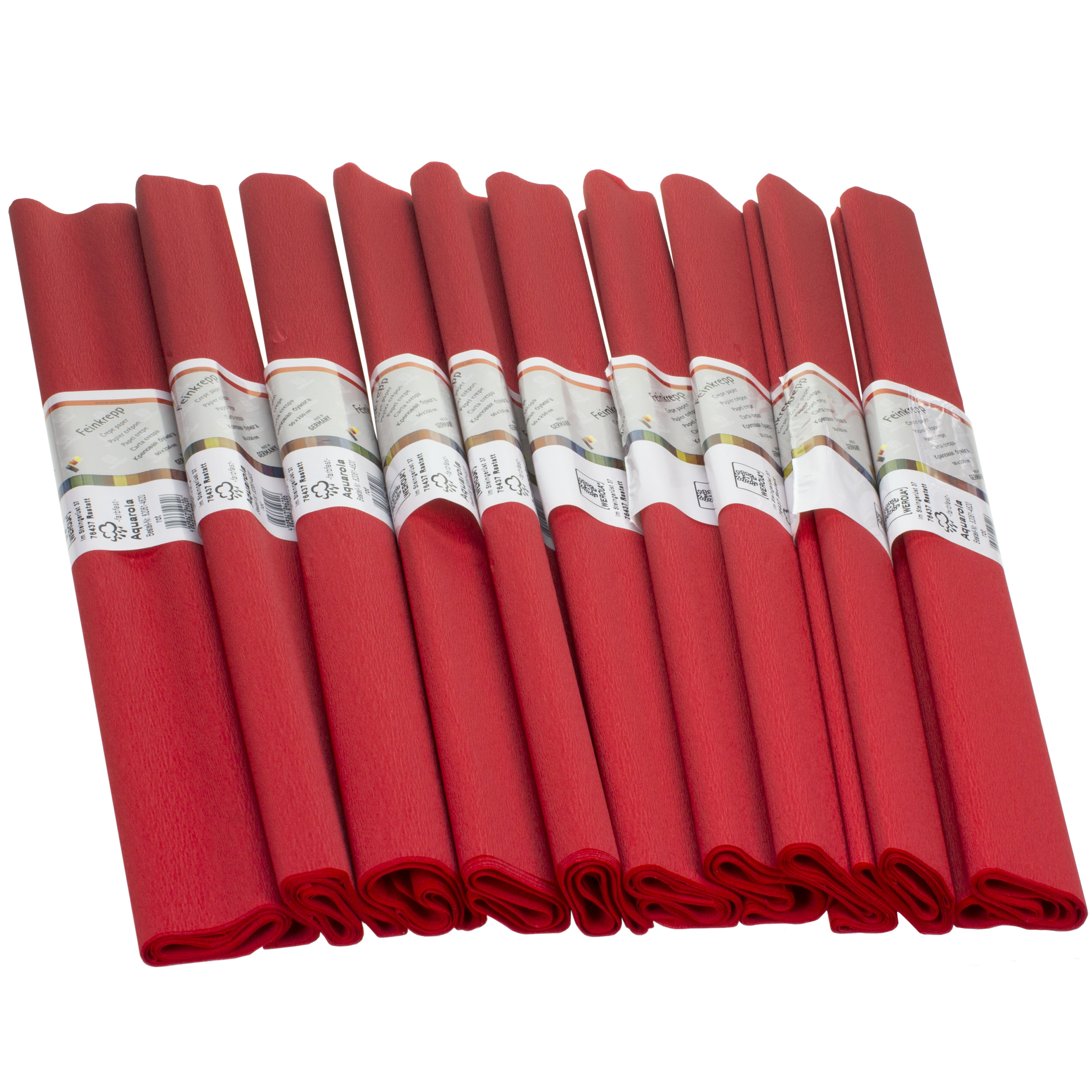 Rotes Krepppapier Aquarola, 10 Rollen, 50 x 250 cm