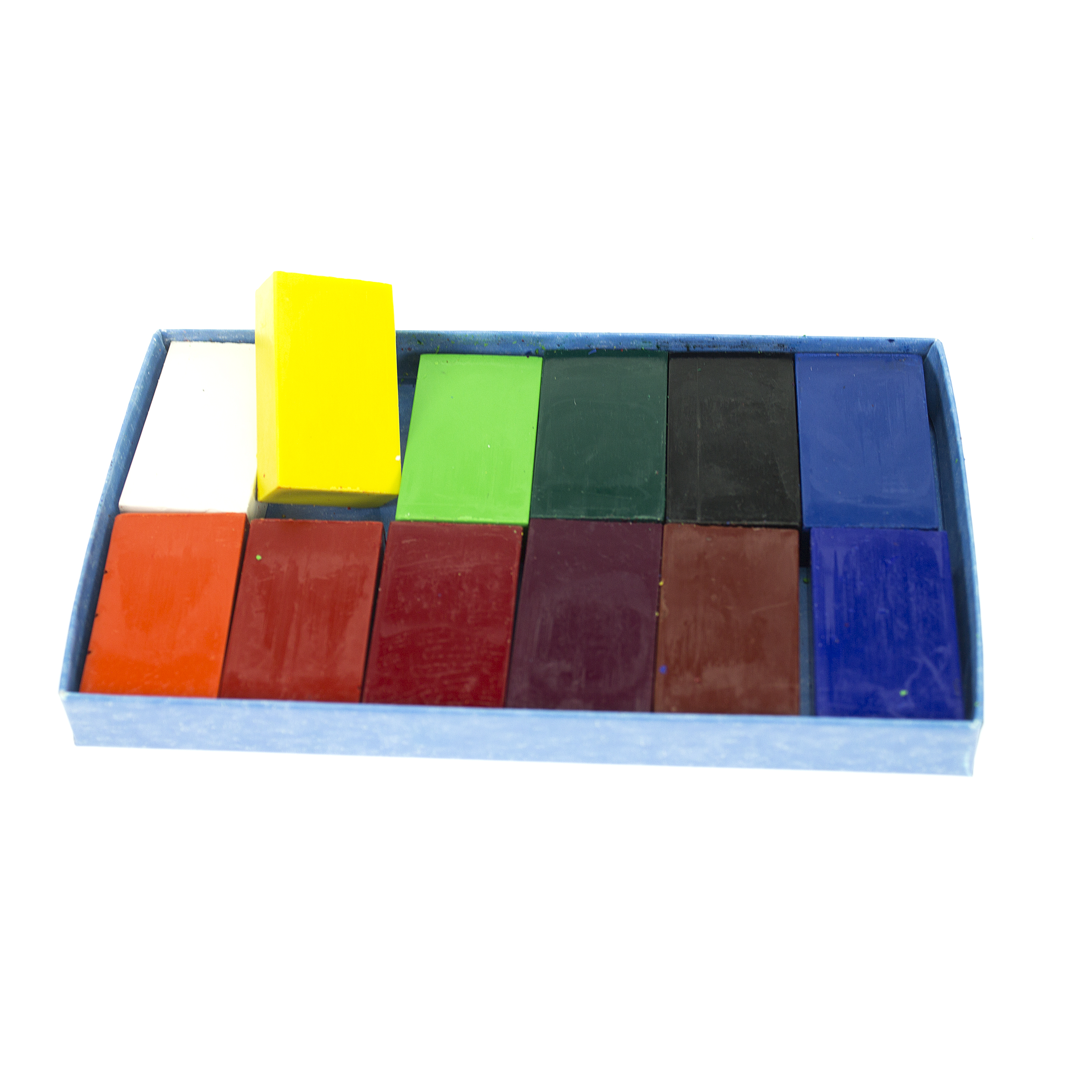 12er-Set Wachsmalblöcke, farbig sortiert, 4,1 x 2,3 x 1,2 cm