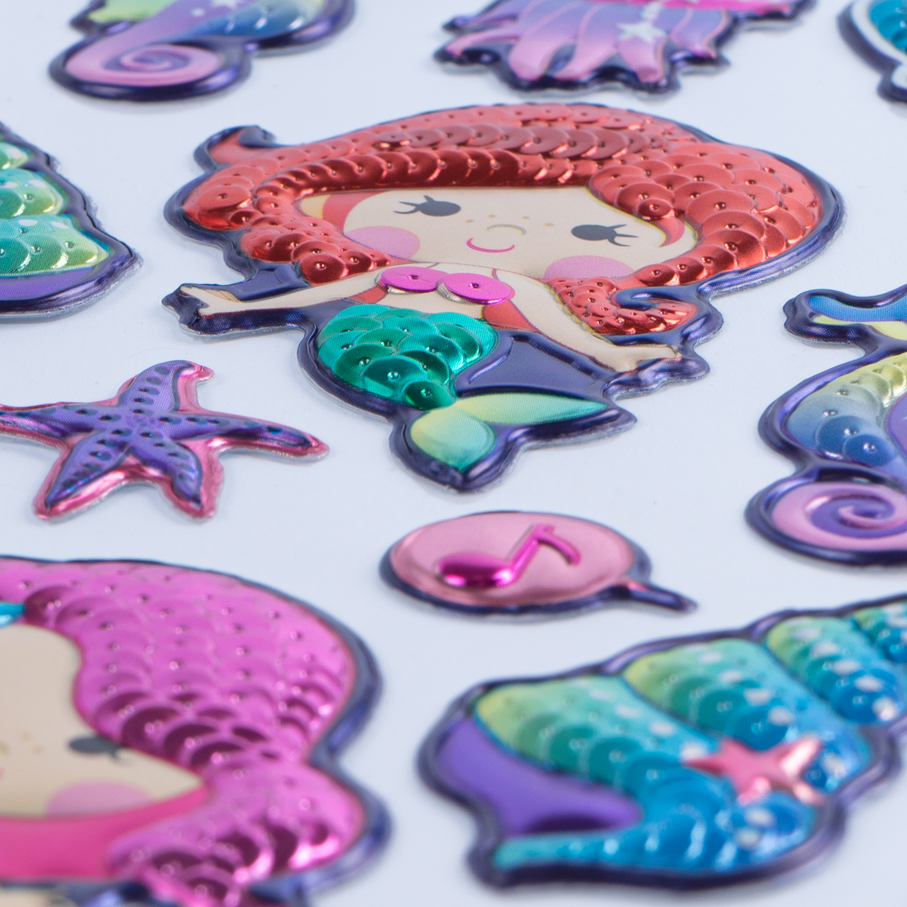 Pailletten-Sticker „Meerjungfrau“, 14 Stück