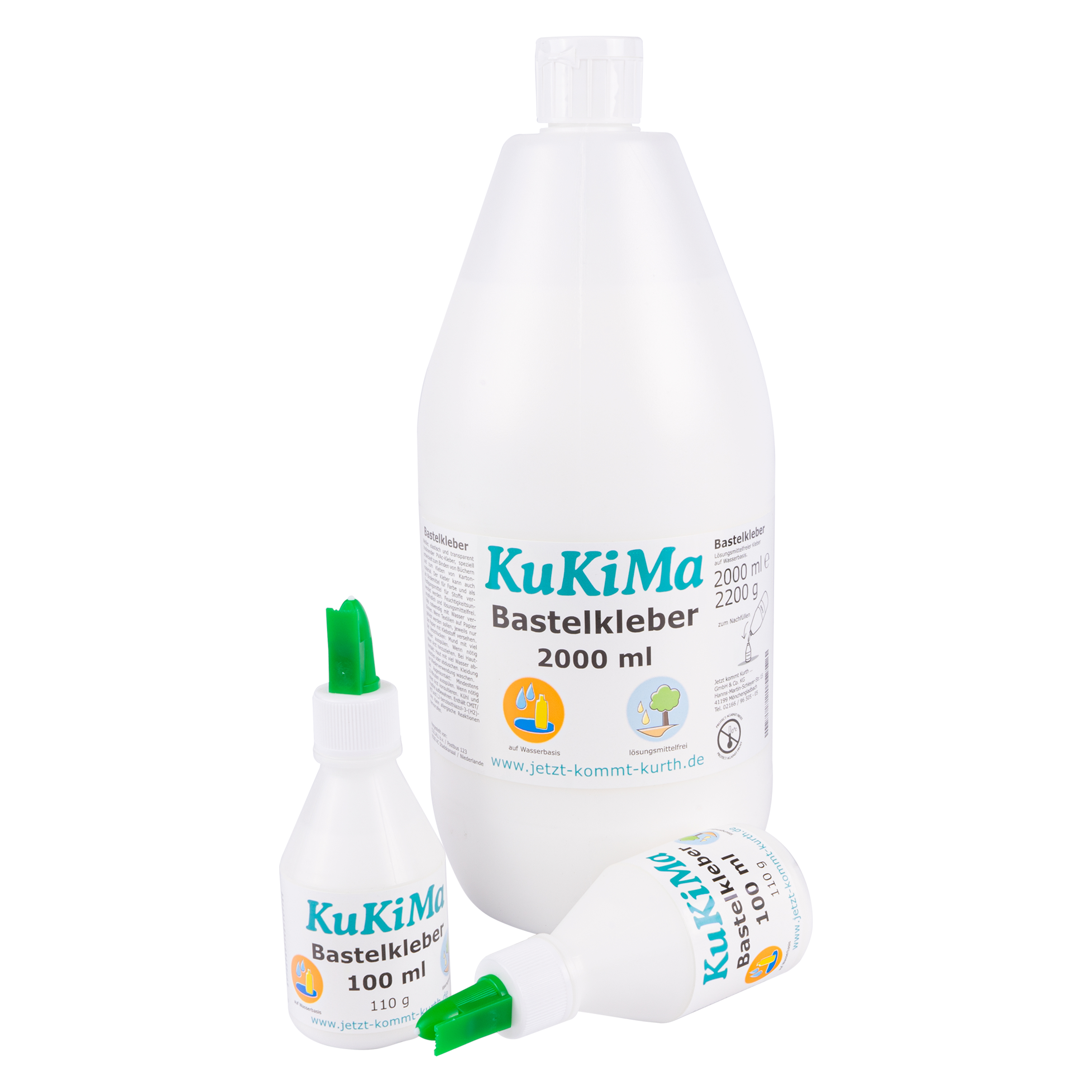 KuKiMa Bastelkleber Test-Set, 2200 ml lösungsmittelfrei