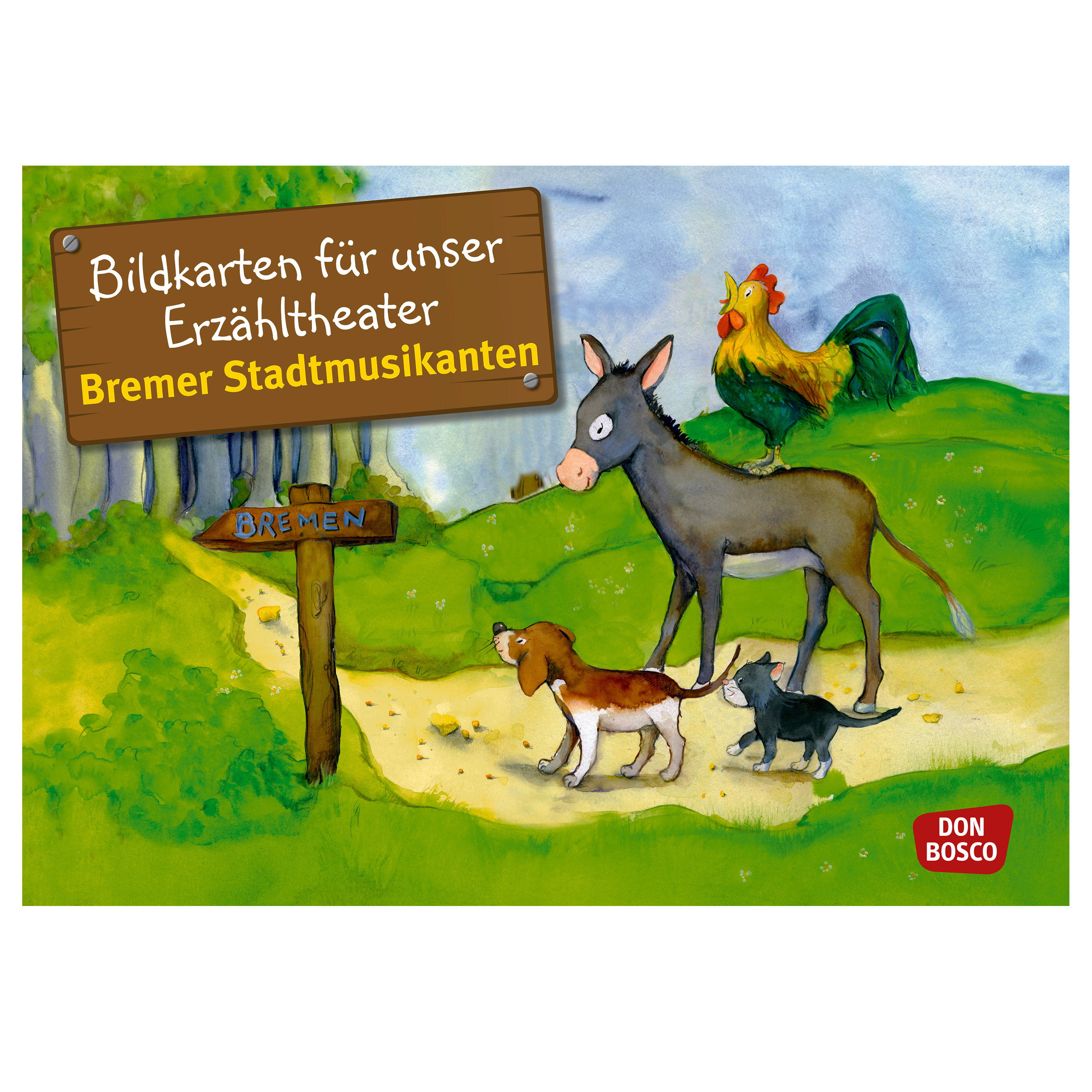 Kamishibai Bildkarten-Set 'Bremer Stadtmusikanten', ab 3 J.