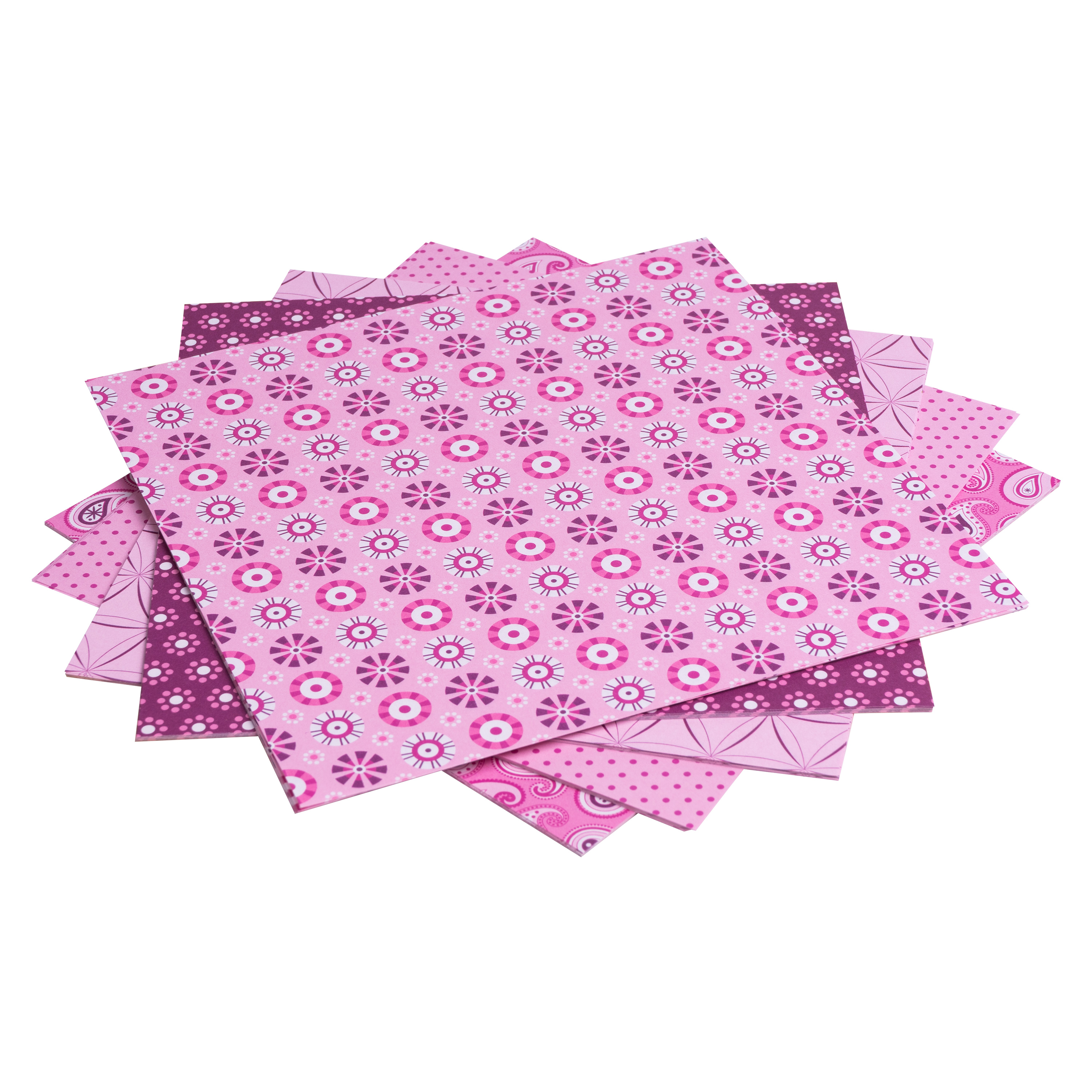 Origami Motiv-Faltblätter 'Basics', 15 x 15 cm, rosa