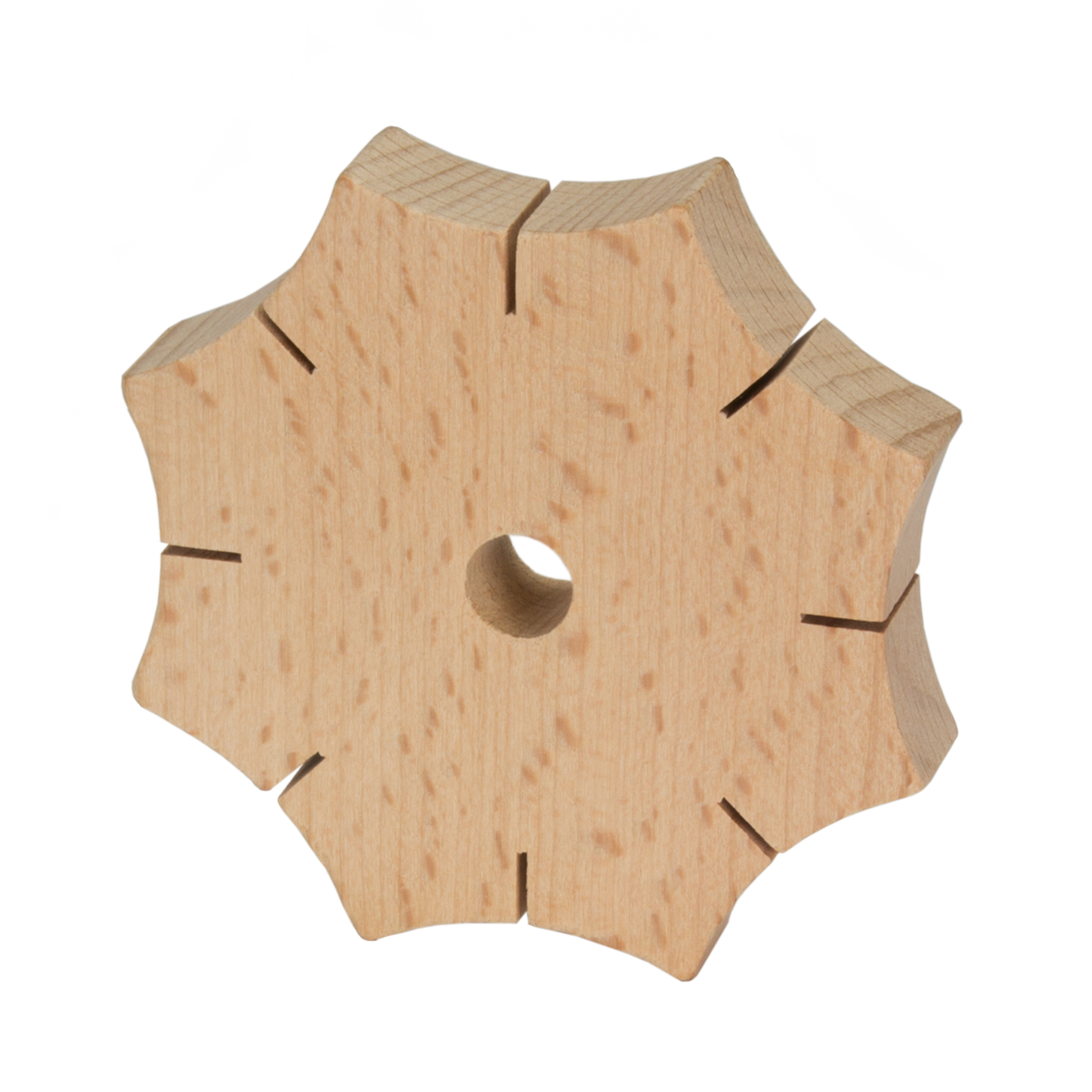 Knüpfsterne aus Holz, Ø 8,5 cm, 5er-Set