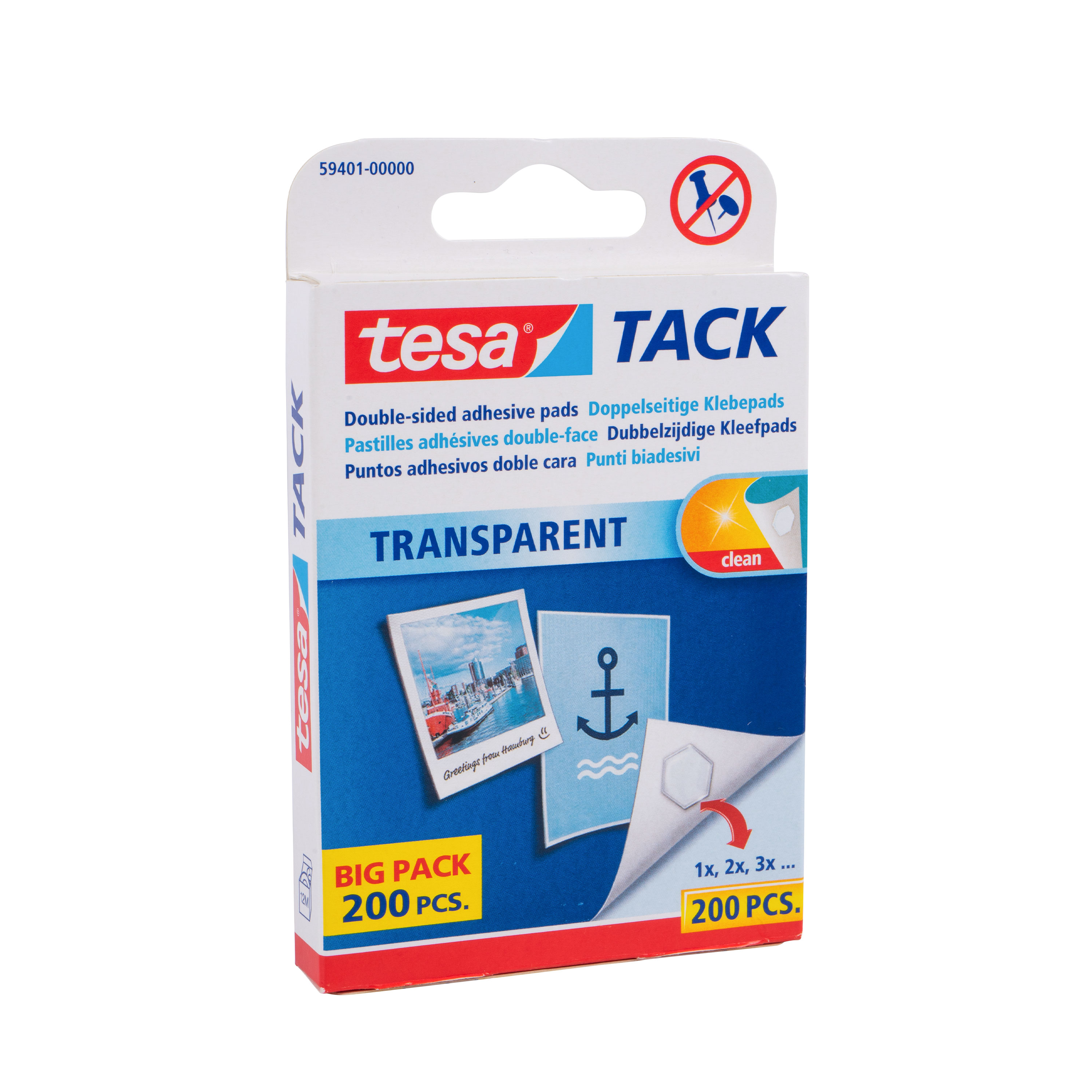 tesa® 'Tack' Klebepads, transparent, 200 Stück