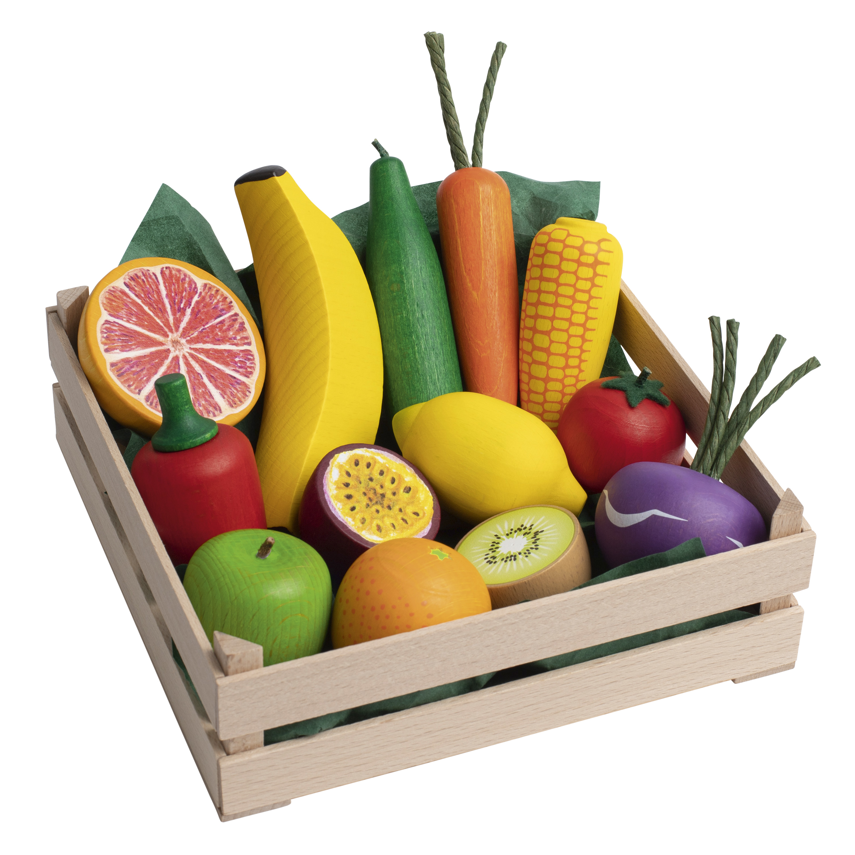 Erzi Sortiment 'Obst & Gemüse XL', 14 Teile