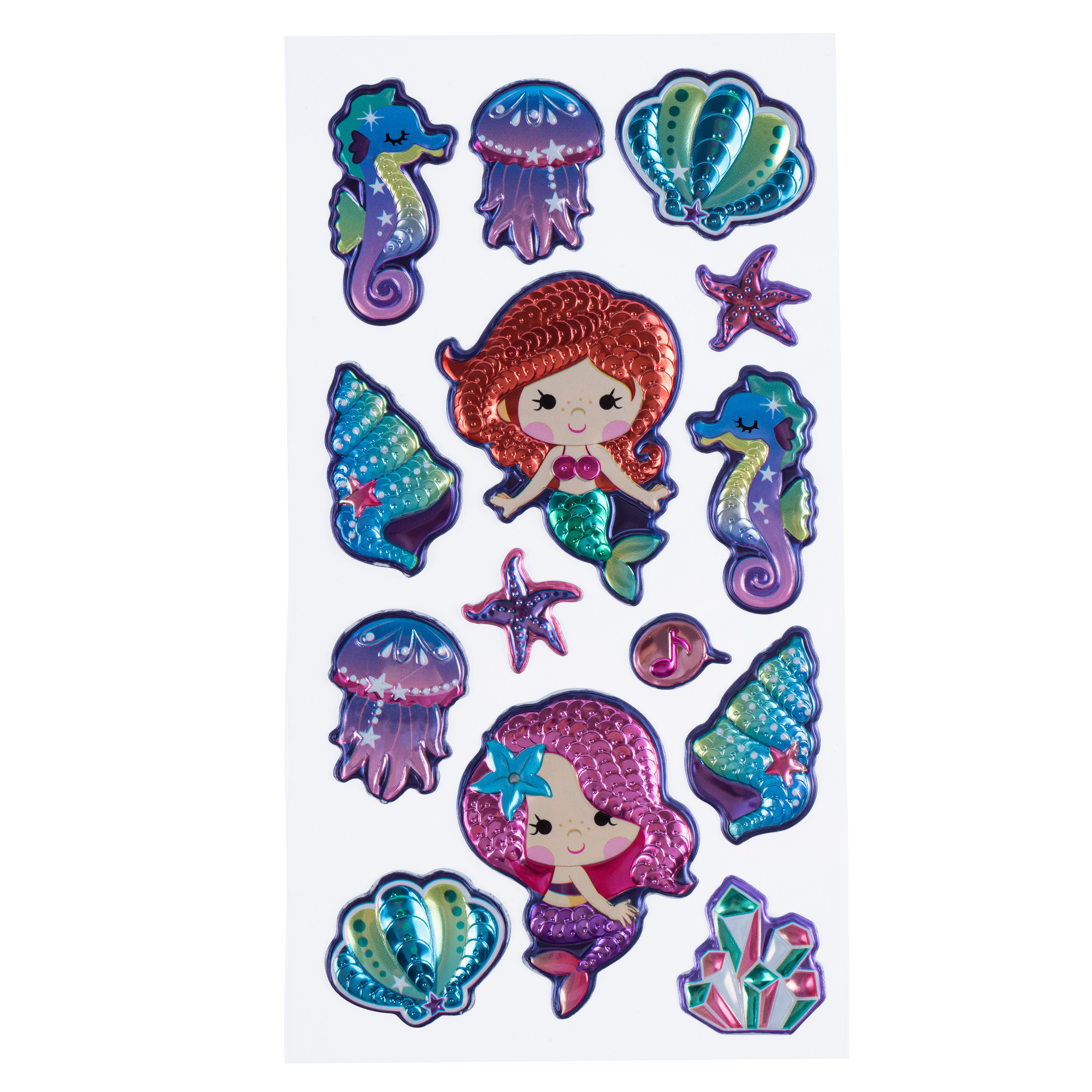 Pailletten-Sticker „Meerjungfrau“, 14 Stück