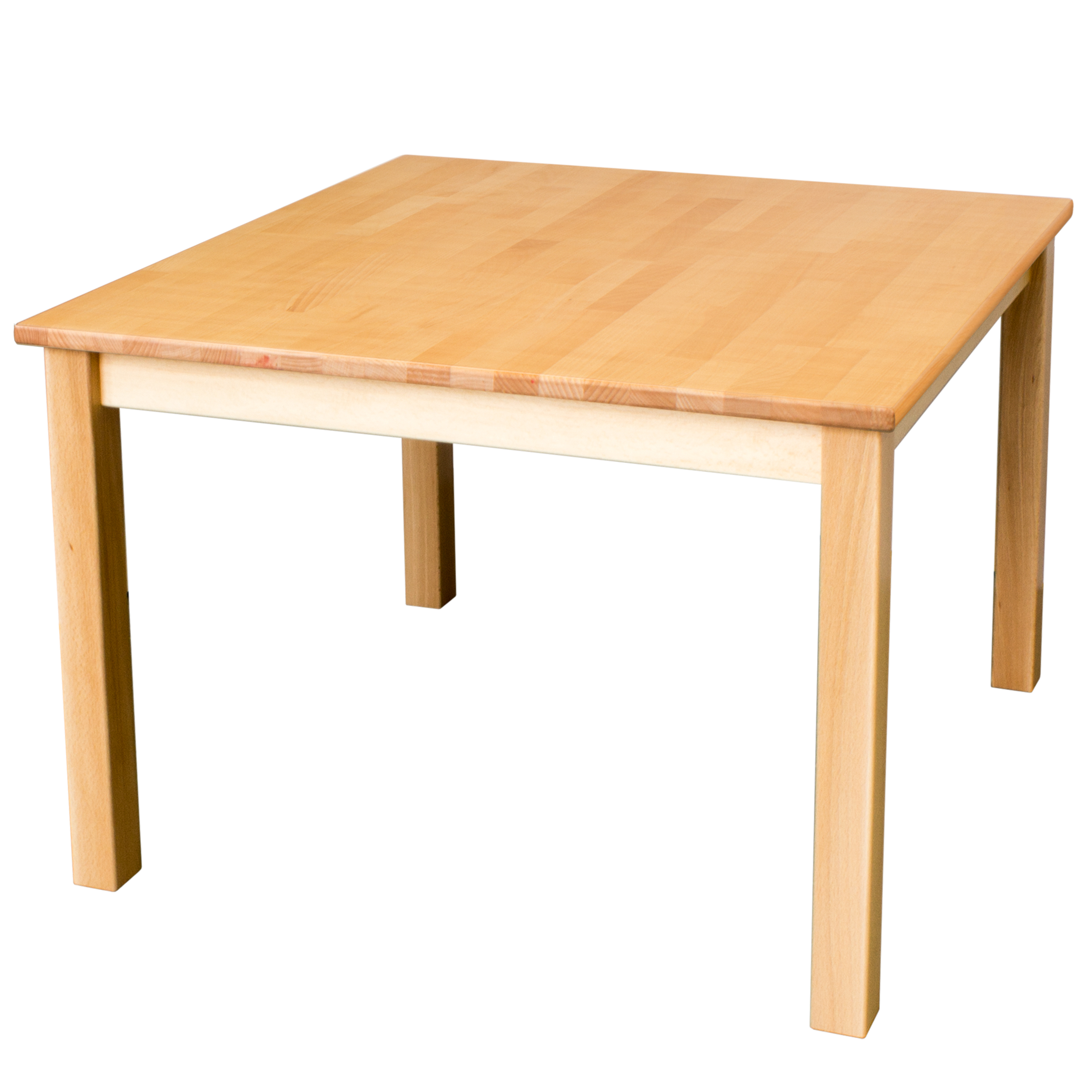 Massivholz-Quadrattisch 80 x 80 cm, verschiedene Tischhöhen