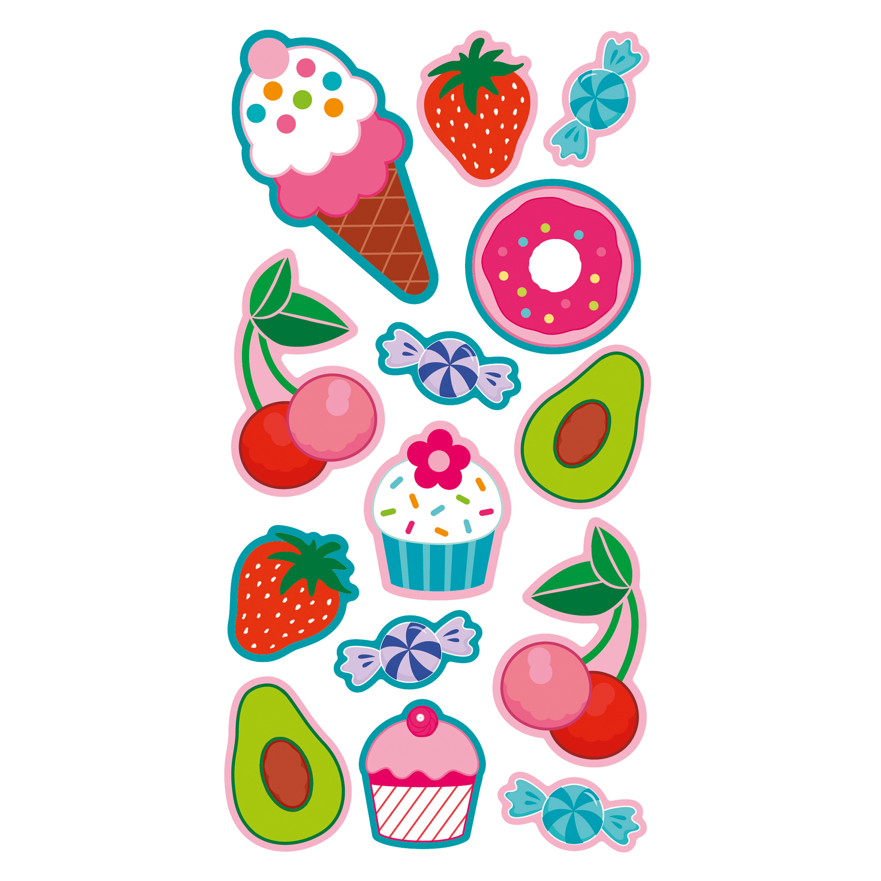 Pailletten-Sticker „Kuchen“, 14 Stück